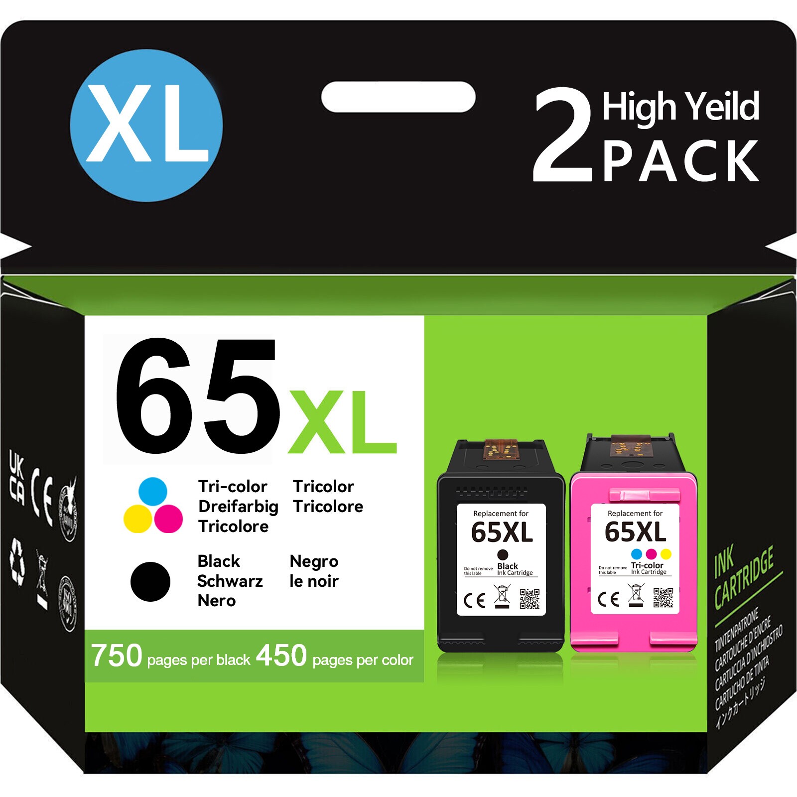 65 XL Ink Cartridges for HP 65XL DeskJet 2600 2622 2652 ENVY 5010 5012 5014 5032