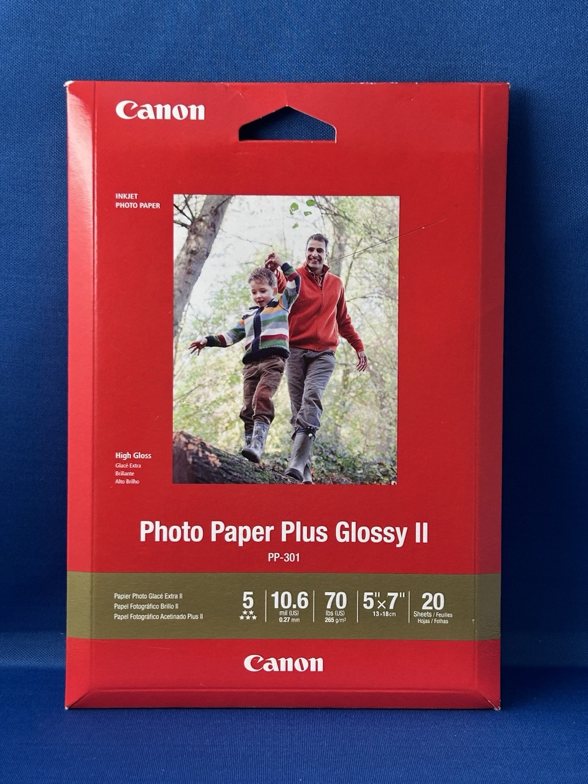 5×7 Photo Paper Plus Glossy II Canon Ink Jet 20 Sheets High Gloss NEW