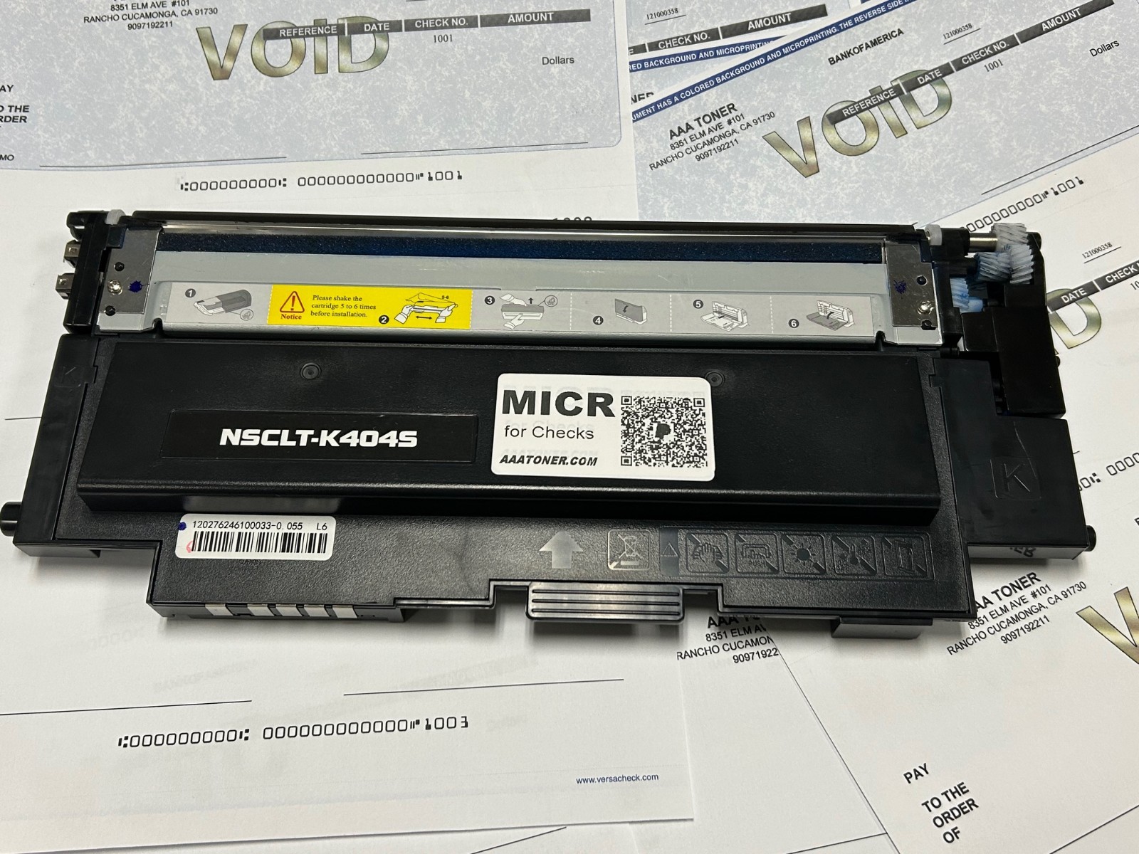 MICR Check Printing for Samsung Xpress Color C430W, C480FW Toner Cartridge 404