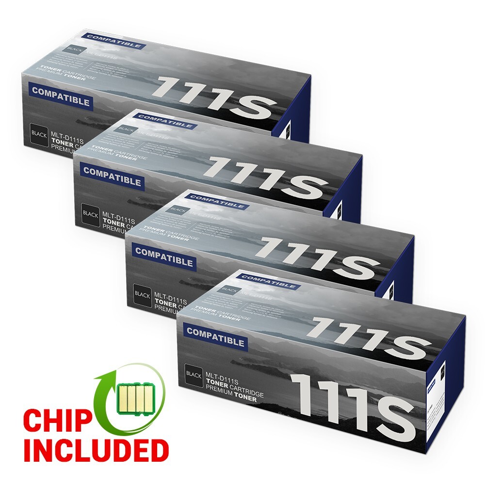 4 Pk MLT-D111S Black Toner Cartridge For Samsung Xpress M2020W M2070F M2070FW