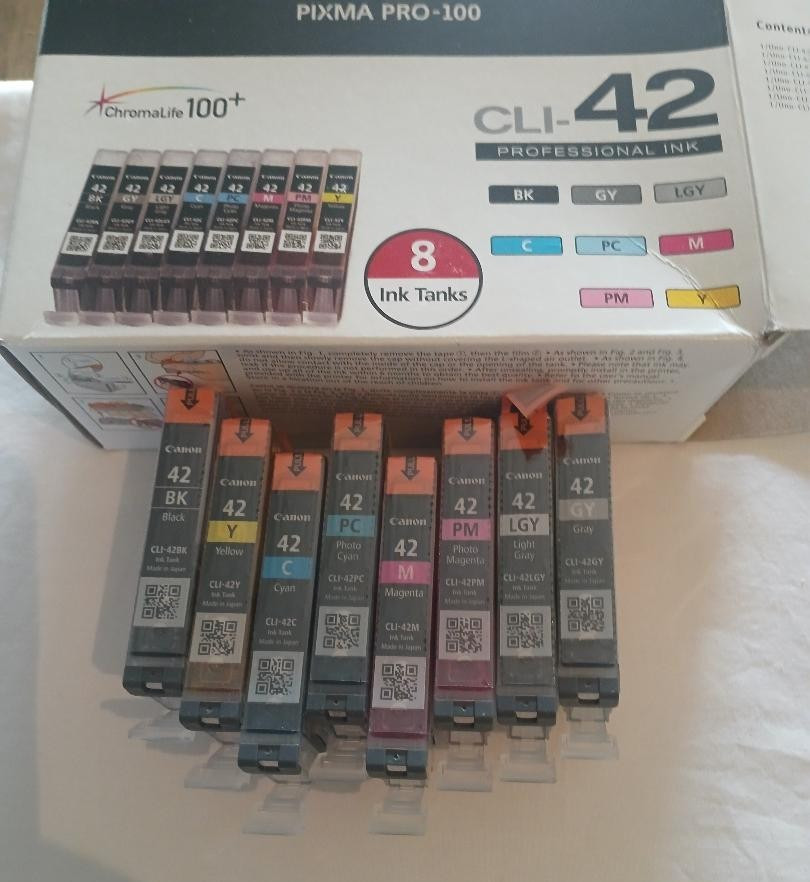 New Genuine Canon CLI-42 Ink Cartridges Value 8 Pack set *SEALED INKS Pro-100