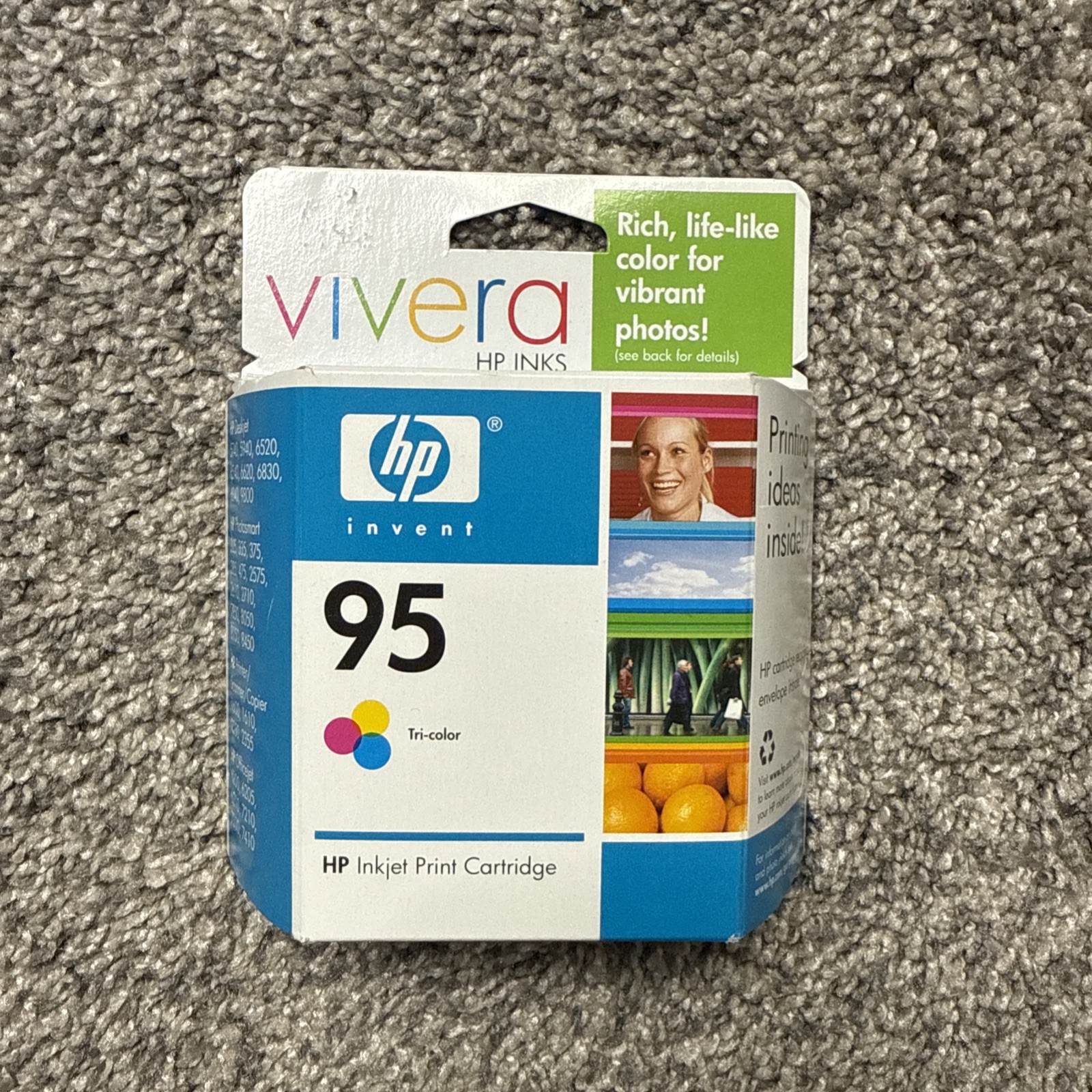 New Sealed Genuine HP Invent 95 Tri-Color Ink Vivera Print Cartridge InkJet