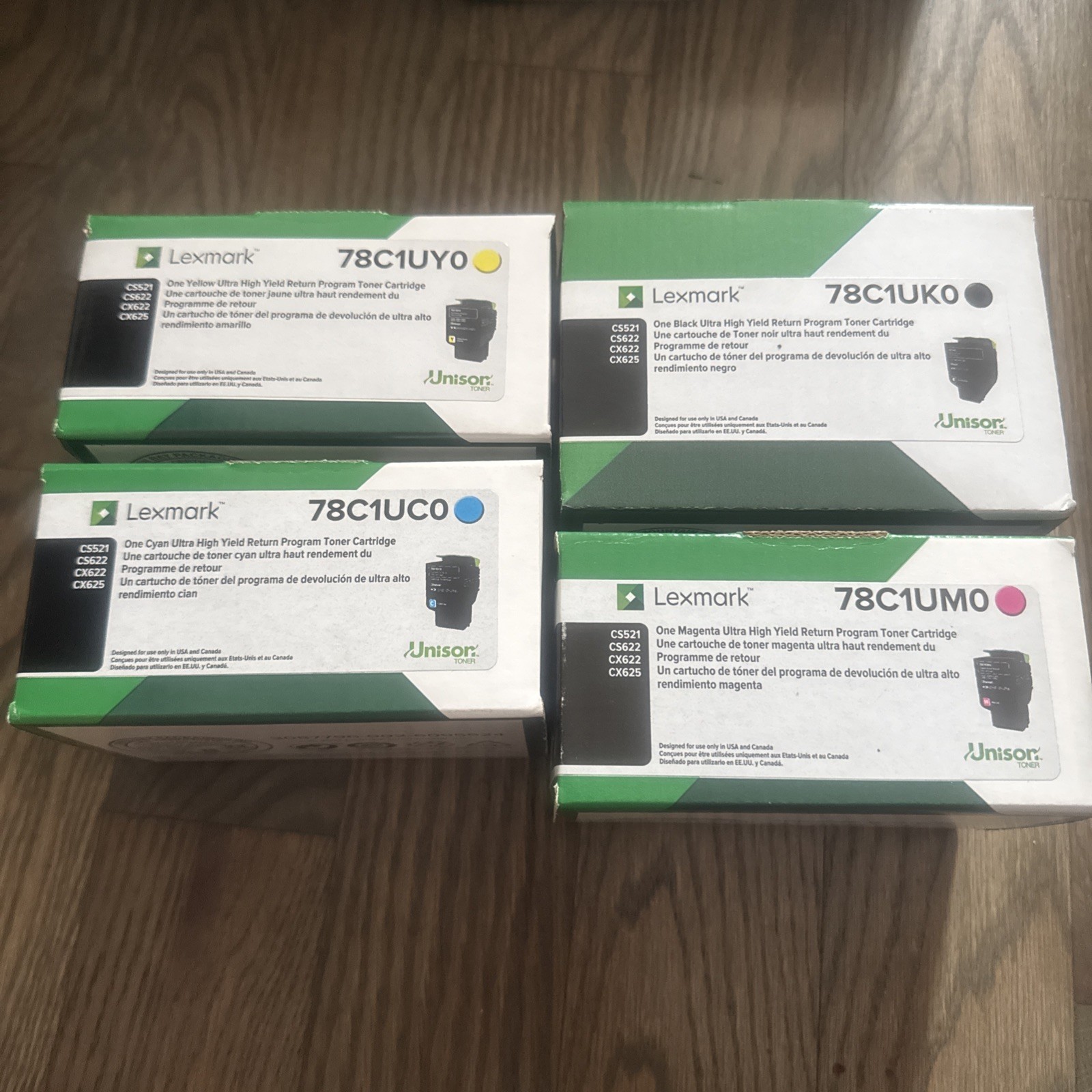 Lexmark 78C1UK0 78C1UC0 78C1UM0 78C1UY0 Toner Cartridges Sealed Set Of 4
