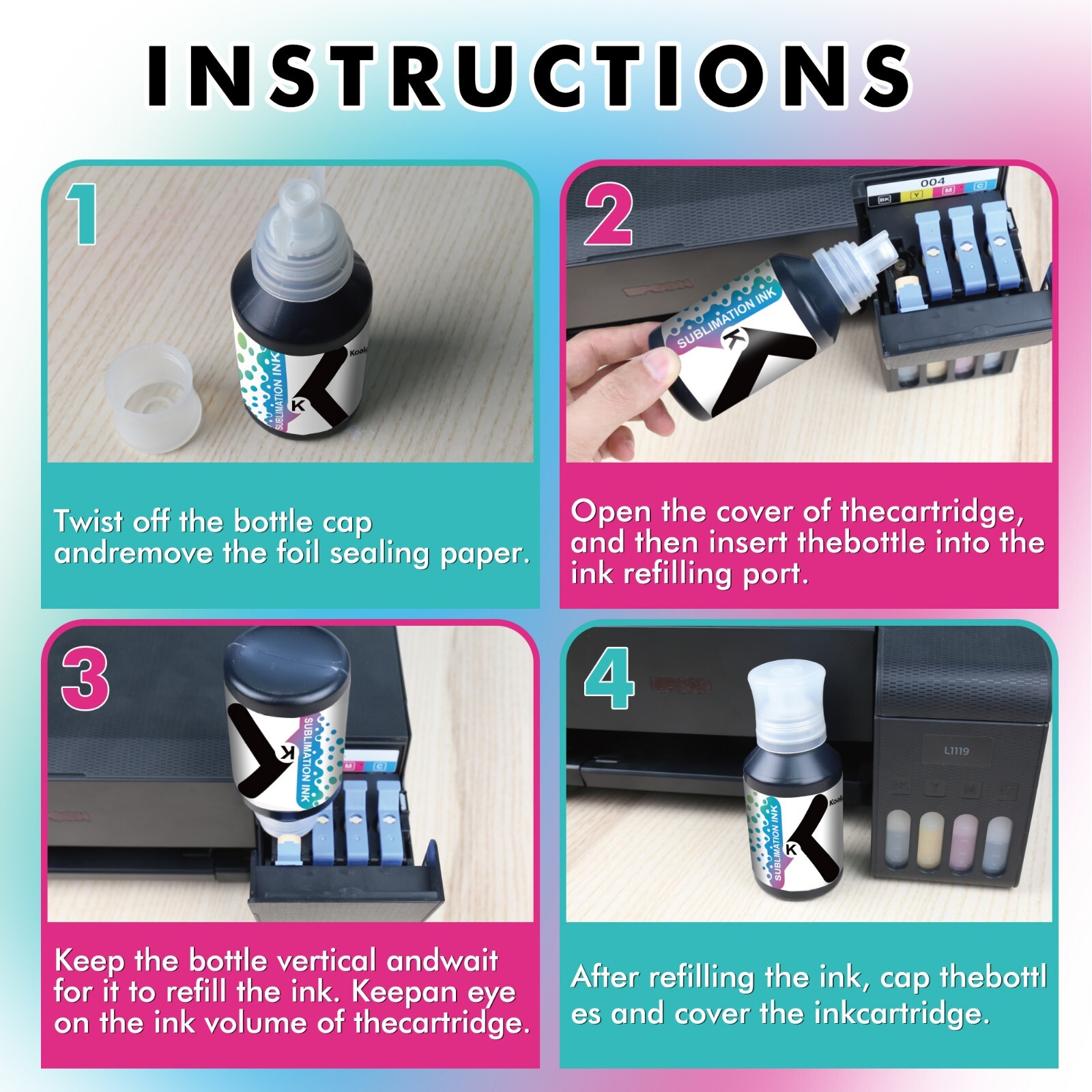 Bundle A-SUB Sublimation Paper 125g + Koala Sublimation Ink + Sublimation Blanks