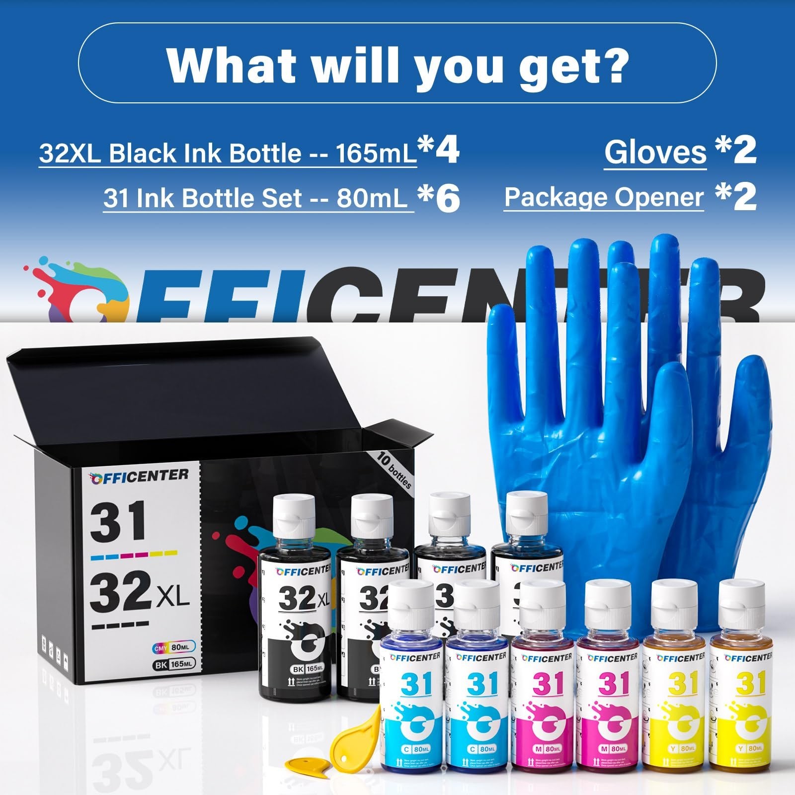 32XL Black Ink Bottle 10 Pack, Compatible HP Smart Tank 5101 7301 6001 Refill Se