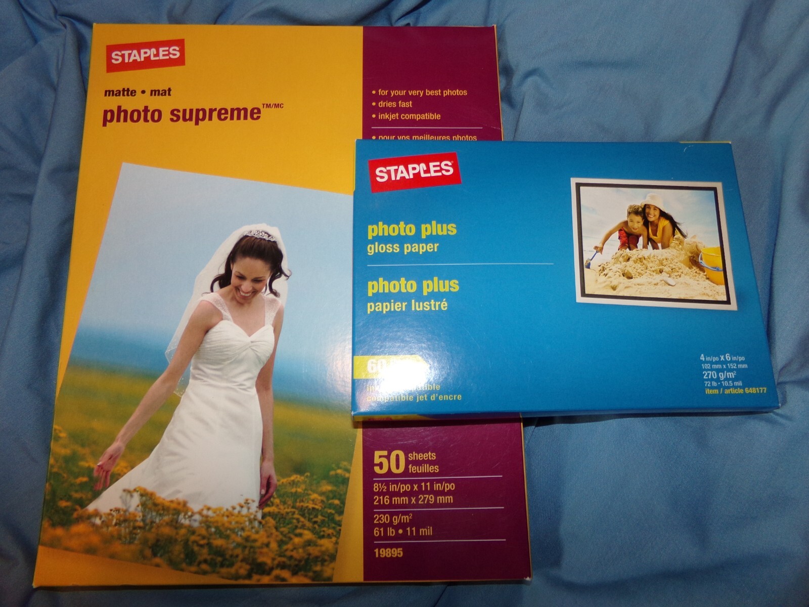 STAPLES matte PHOTO SUPREME 8.5×11 PHOTO PLUS gloss 4×6 NEW PHOTO PAPER