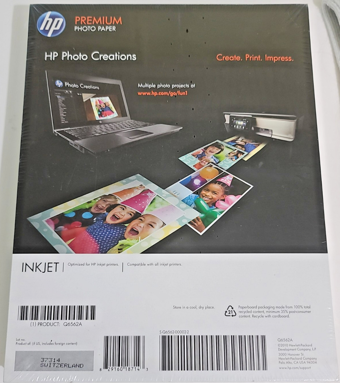 HP Advanced Inkjet Photo Paper Glossy 150 Sheets Pictures 8.5 x 11 NOS SEALED