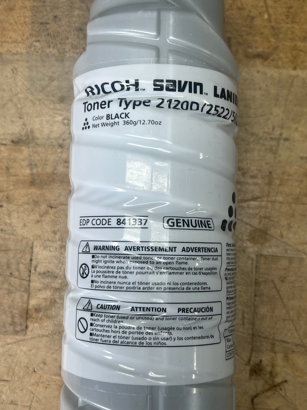 Ricoh 841337 (888169) Black Toner Cartridge TYPE 2120D 2522 Lot of 6 – no box