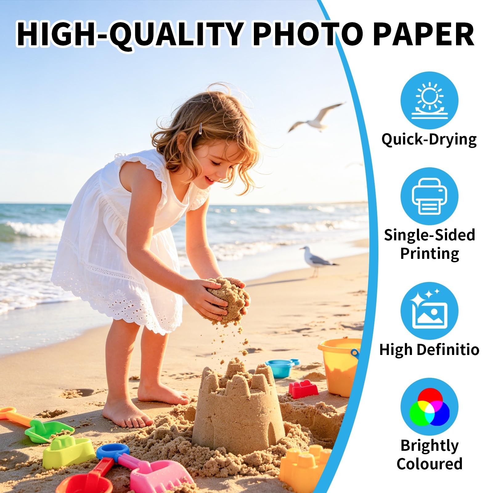 Glossy Photo Paper, Premium 4×6 Photo Paper 200 GSM/54 LB, 100 Sheets for Dye…