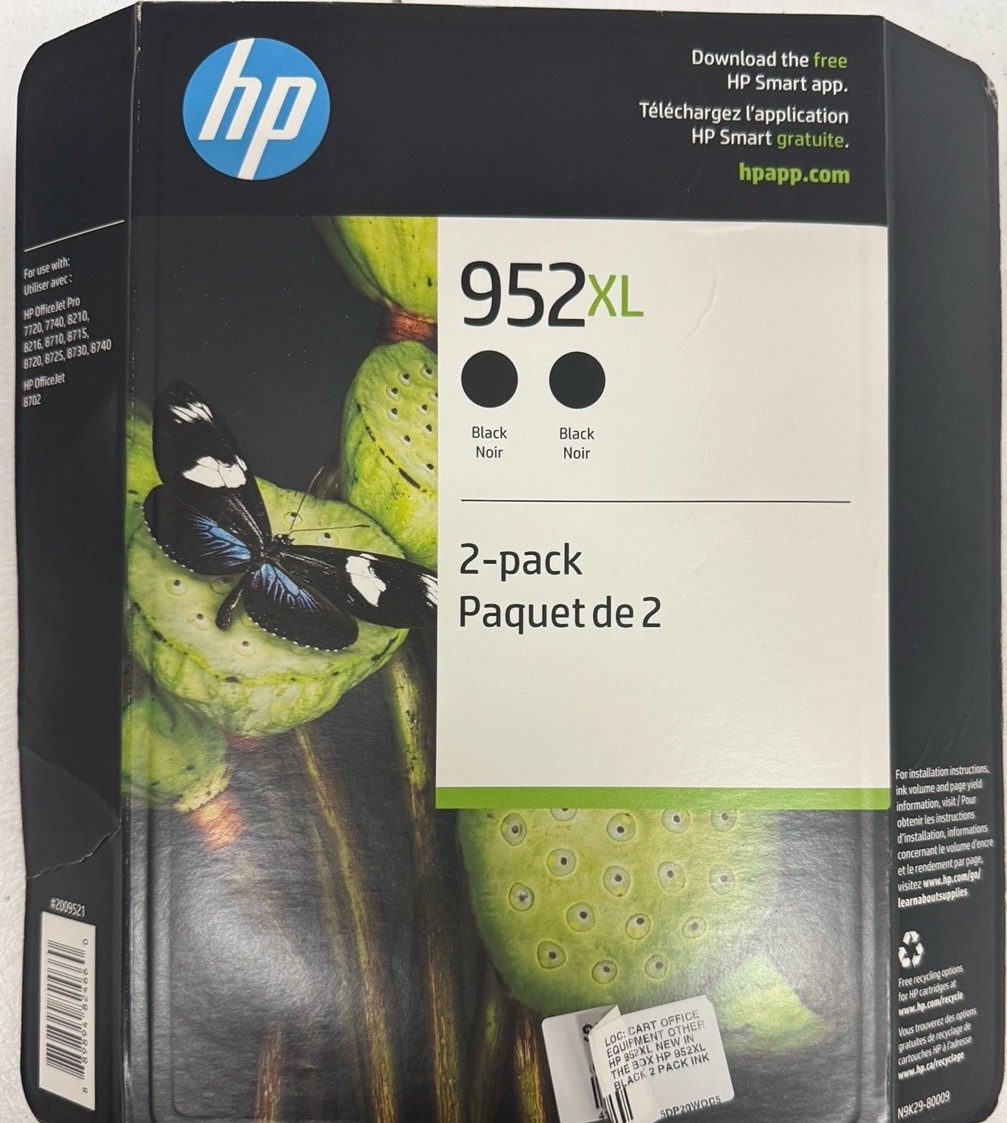 NEW HP 952XL BLACK – 2 PACK High Yield Ink Cartridges 11/2026
