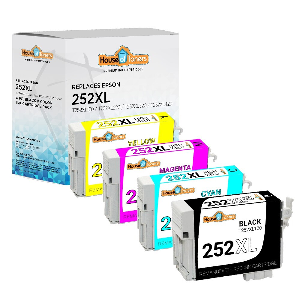 252 XL 252XL Remanufactured Epson Ink Cartridges for WorkForce WF-3620 WF-3640
