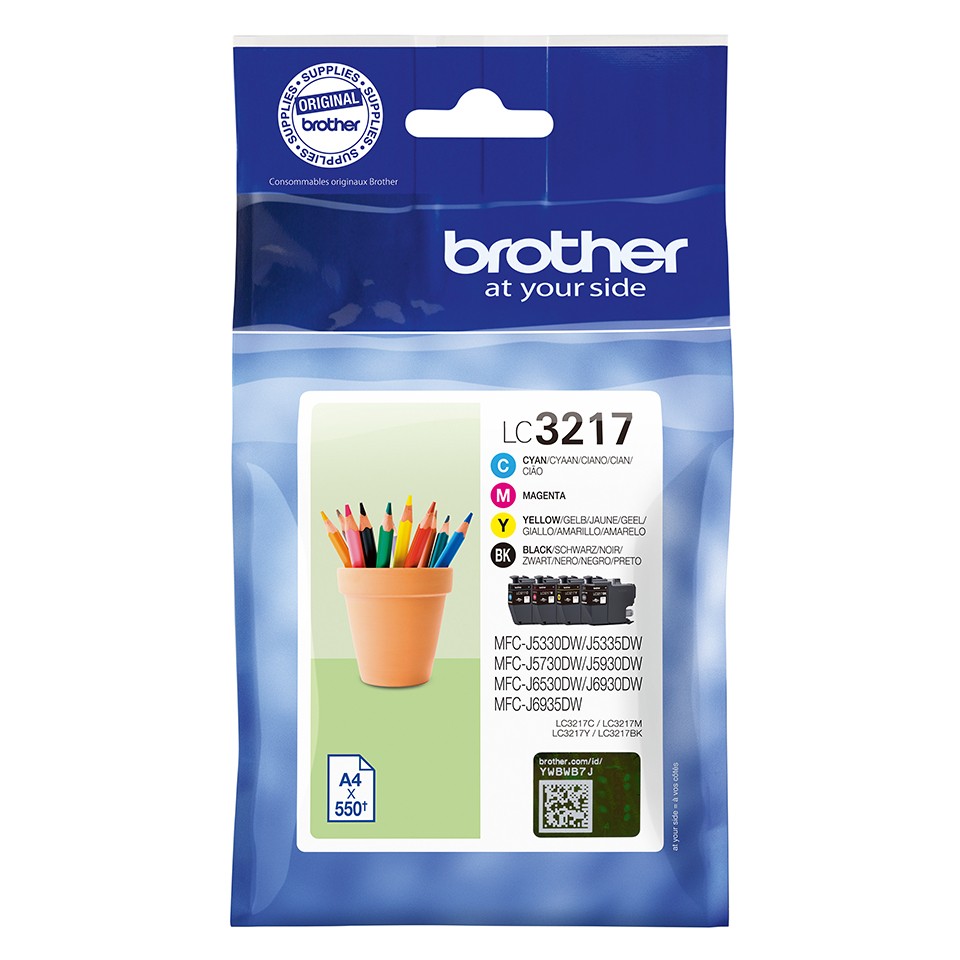 Brother LC-3217VAL 550pages 550pages Black, Cyan, Magenta, Yellow ink cartrid…