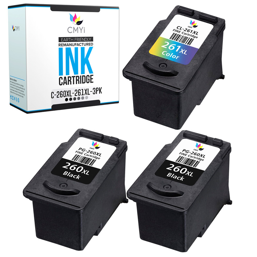 3PK Replacement PG-260XL CL-261XL Ink Cartridge for Canon PIXMA TR7020a TR7022a