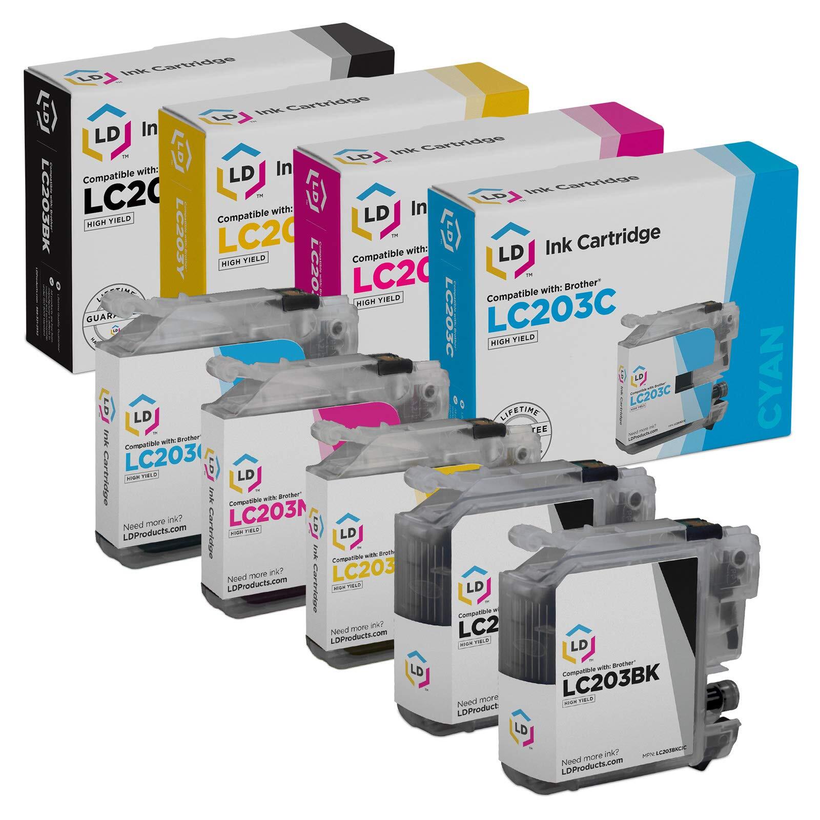 LD For Brother LC203 5pk HY Ink Cartridges LC203BK LC203C LC203M LC203Y