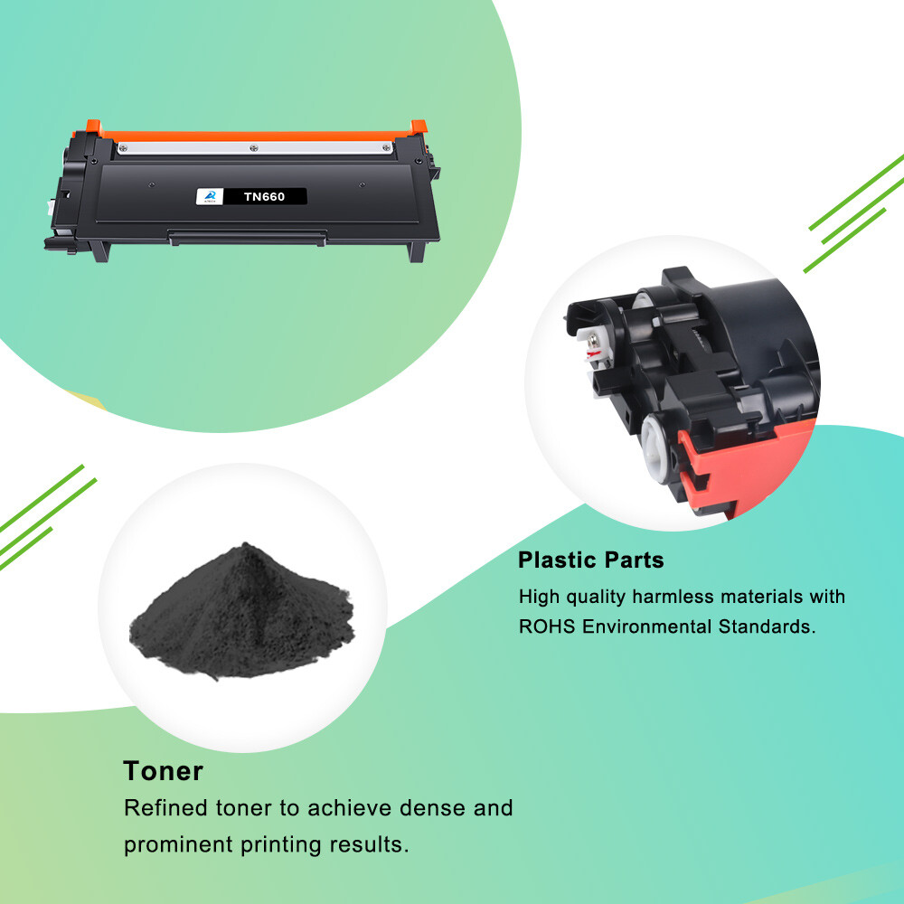2PK Toner Compatible With Brother TN660 TN630 MFC-L2700DW HL-L2340DW HL-L2300D