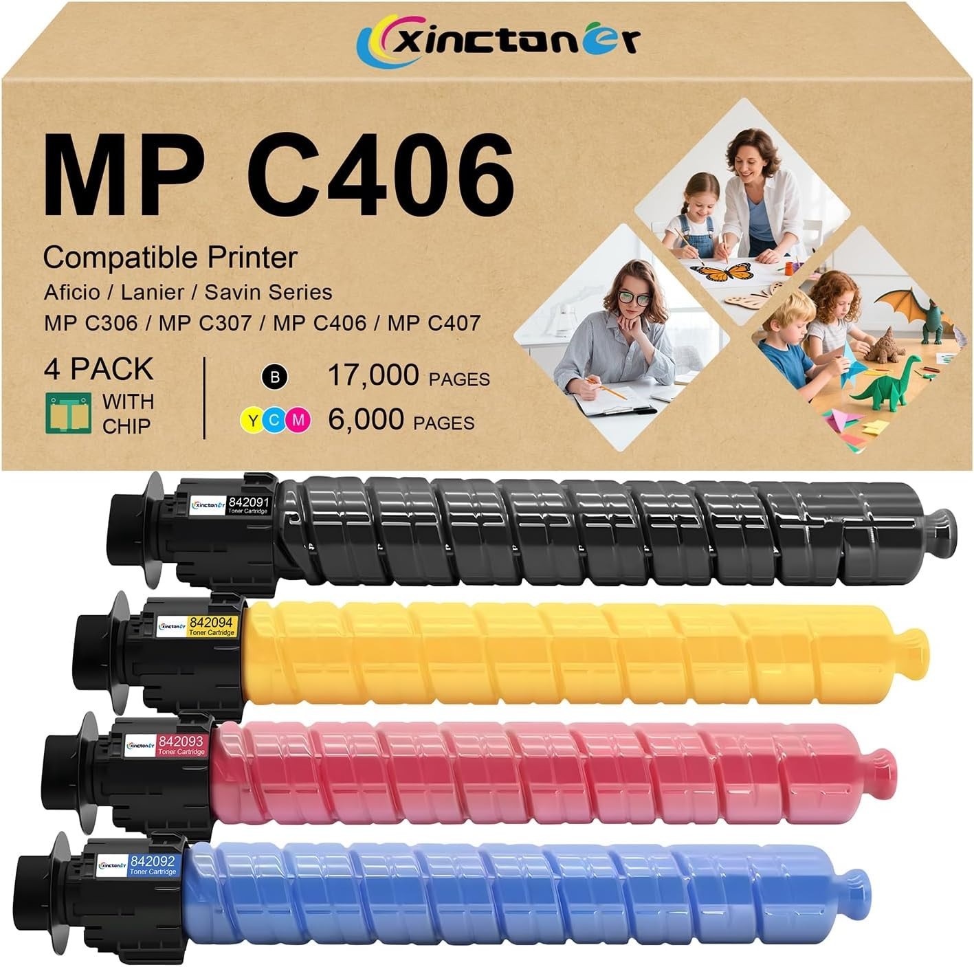 MP C306 C406 C307 C407 Toner Cartridge High Yield Replacement for Ricoh 84209…