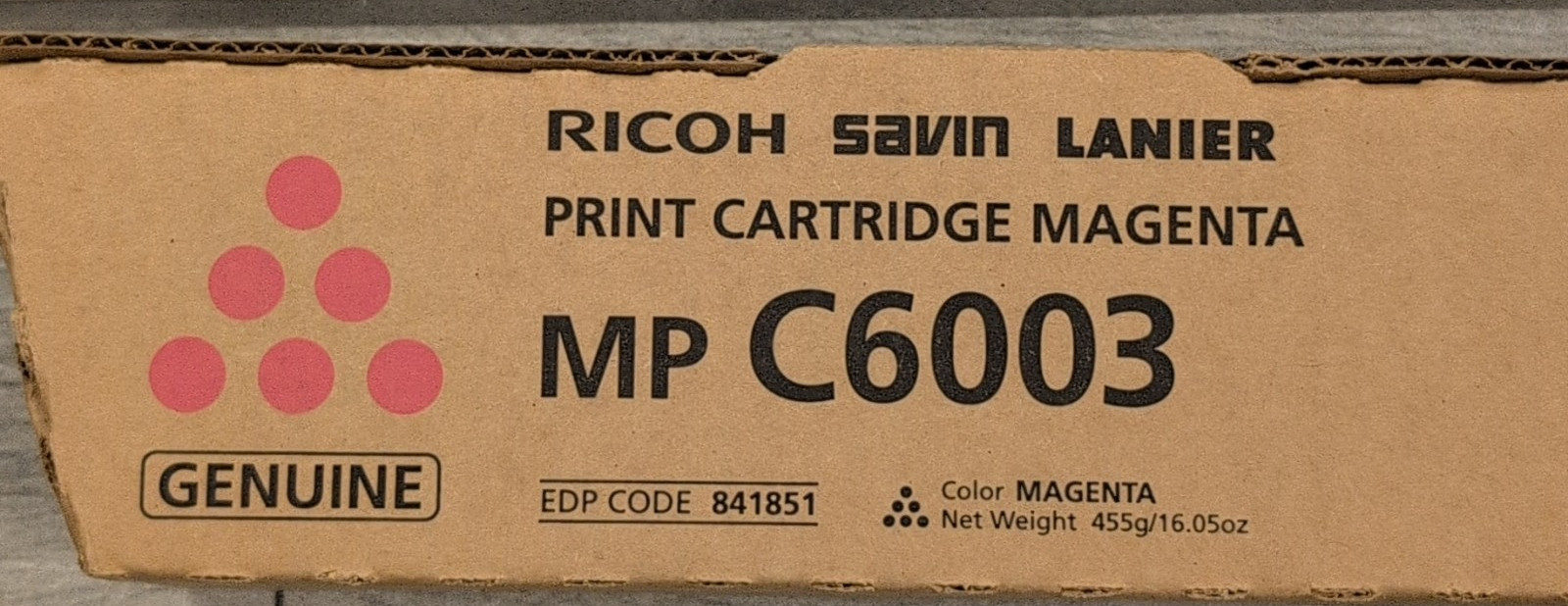 Ricoh Genuine Print Cartridge Magenta MP C6003 Compatible with Savin Lanier