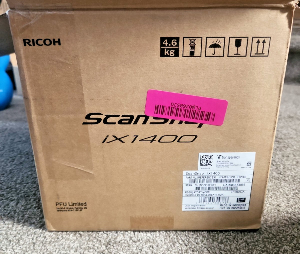 Ricoh ScanSnap iX1400 Desktop Document Scanner PA03820-B235 USB Color Duplex