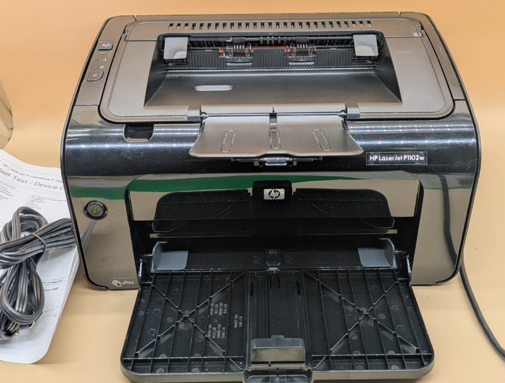 HP LaserJet Pro P1102w Printer Low 6,696 Page Count w/ Toner, Power Cord & USB