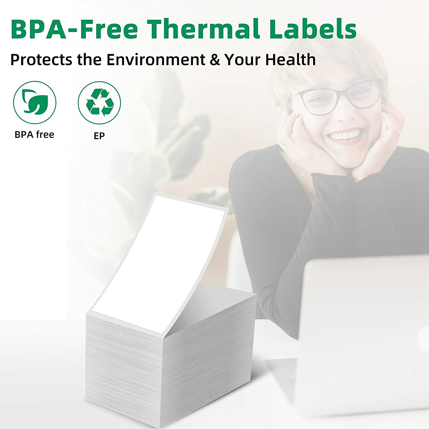 Phomemo 4×6 Thermal Shipping Labels Pack of 500 for Printer Fan-fold Paper