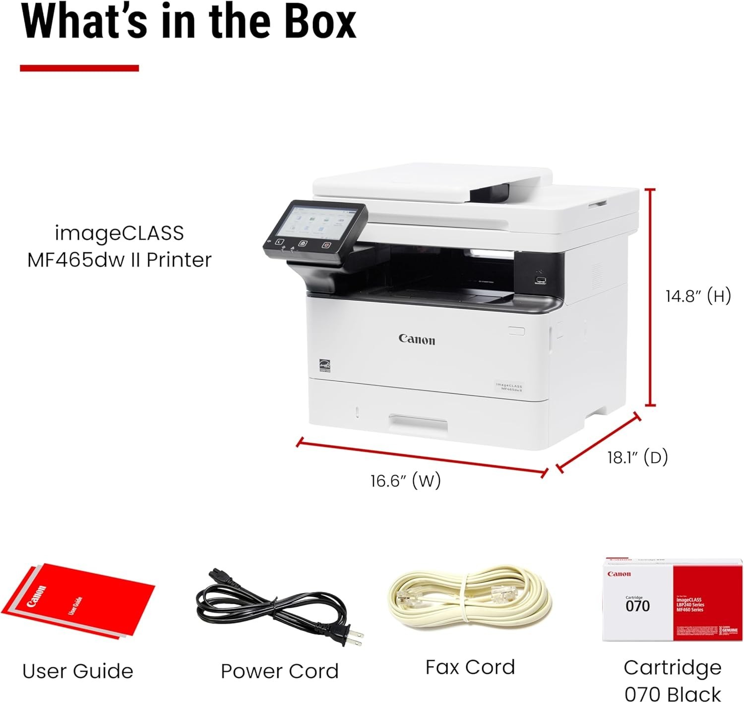 Canon imageCLASS MF465dw II Duplex Laser Printer – Black – 42 PPM – 5 7188C006