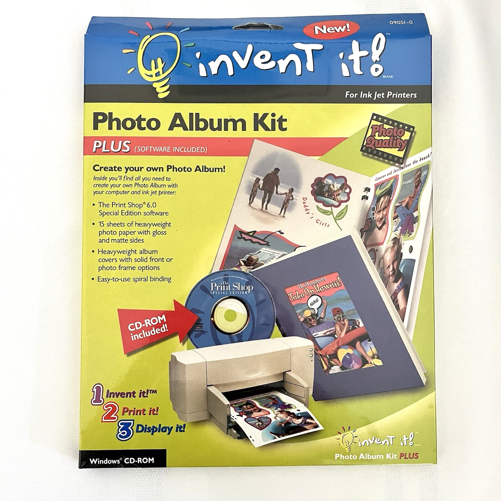 INVENT IT!~Photo Album Kit Plus w/CD-ROM New 15 sheets Heavyweight for inkjet