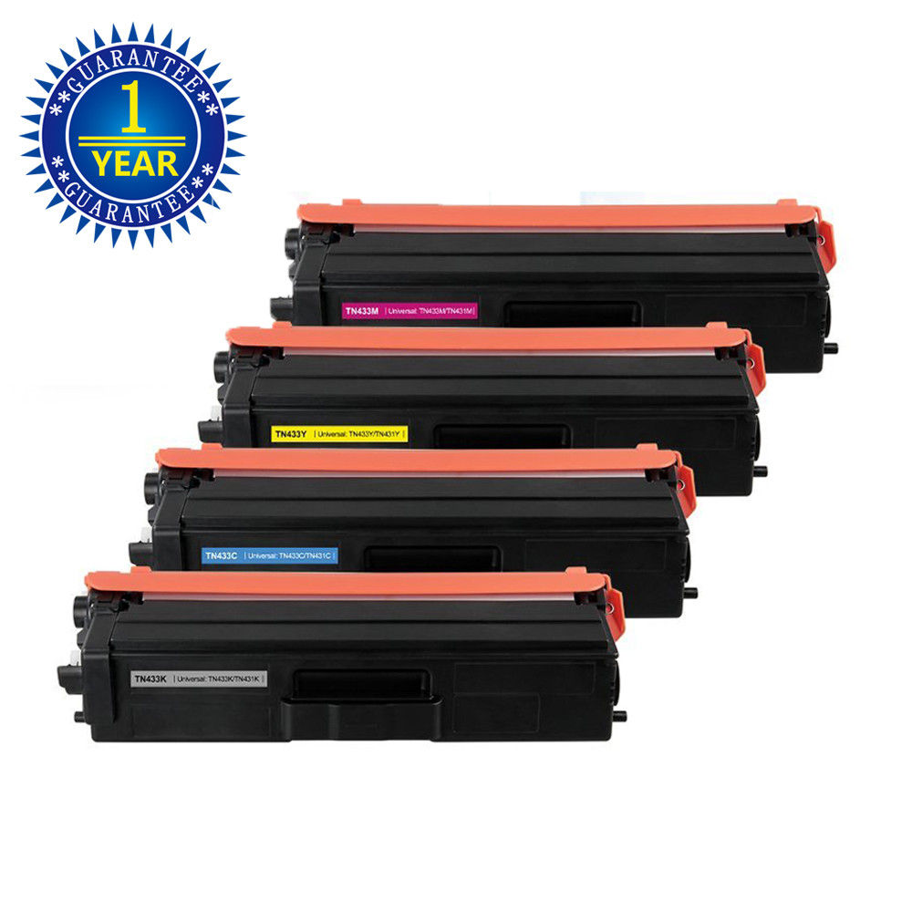 4PK TN433 TN431 Toner Cartridge For Brother HL-L8260CDW HL-L8360CDW MFC-L8610CDW