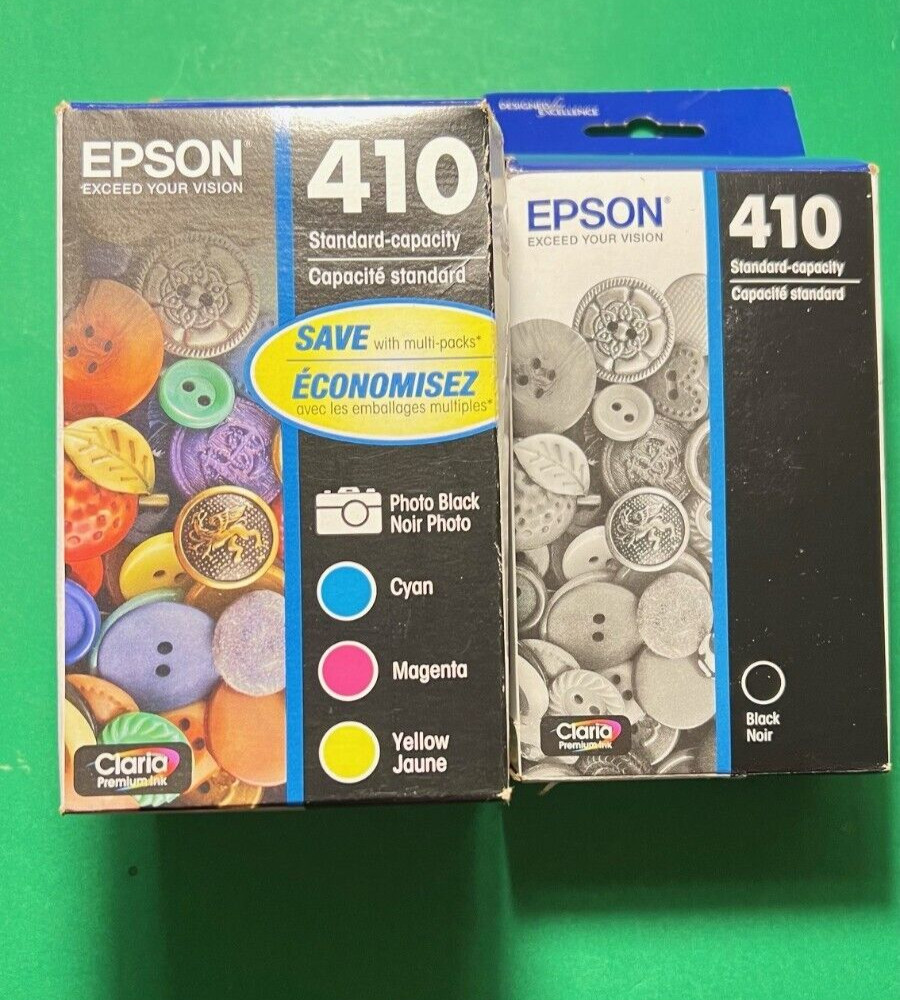 Genuine Epson 410 Ink Cartridge Combo B/C/M/Y-For X830 Printer-Photo-OEM-5PK