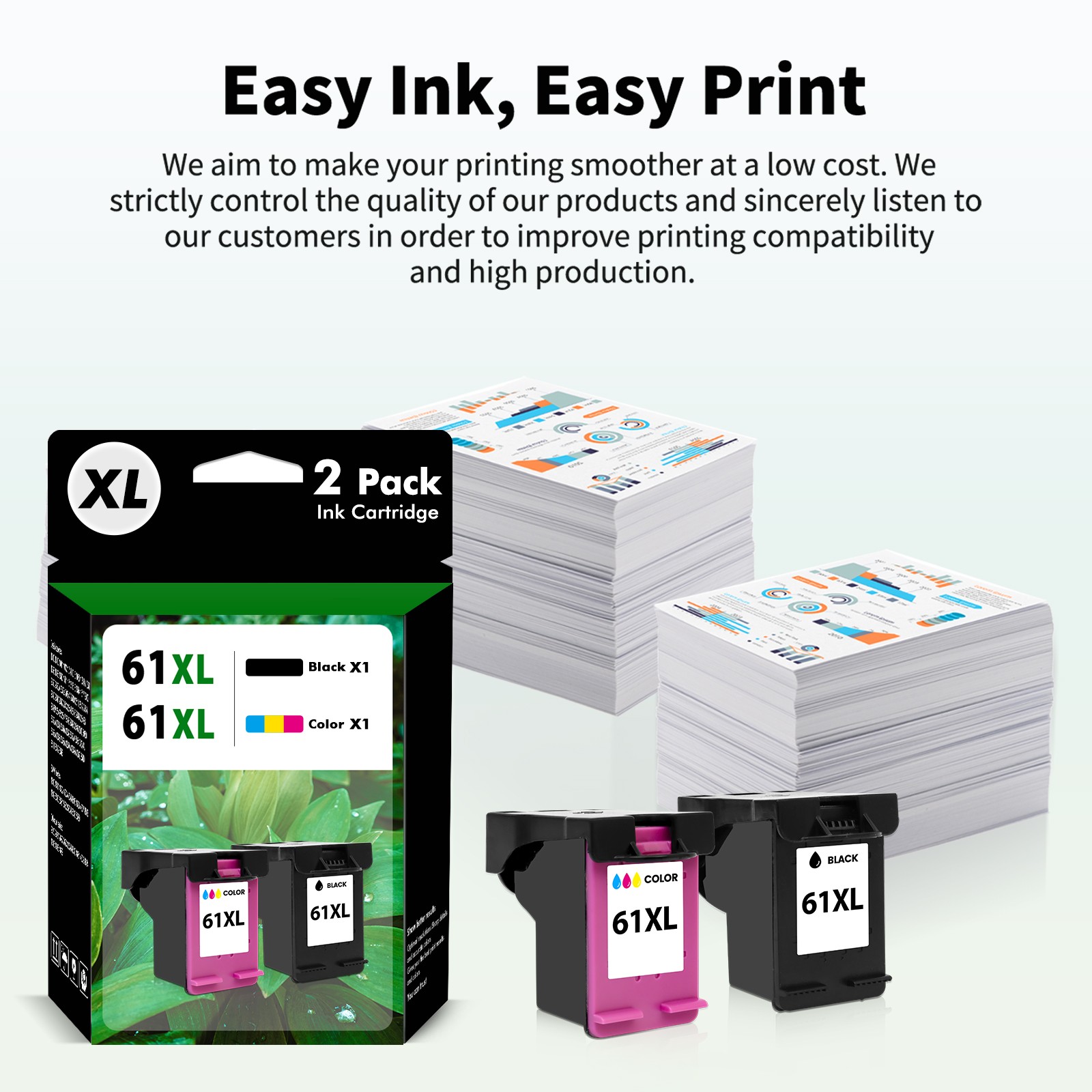 61XL 61 XL Ink Cartridges for HP 61 ENVY 4500 4501 4502 4504 5530 5531 5535 5539
