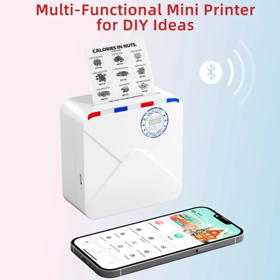 Phomemo M02S Portable Mini Pocket Printer with 1 roll of paper (Pink)
