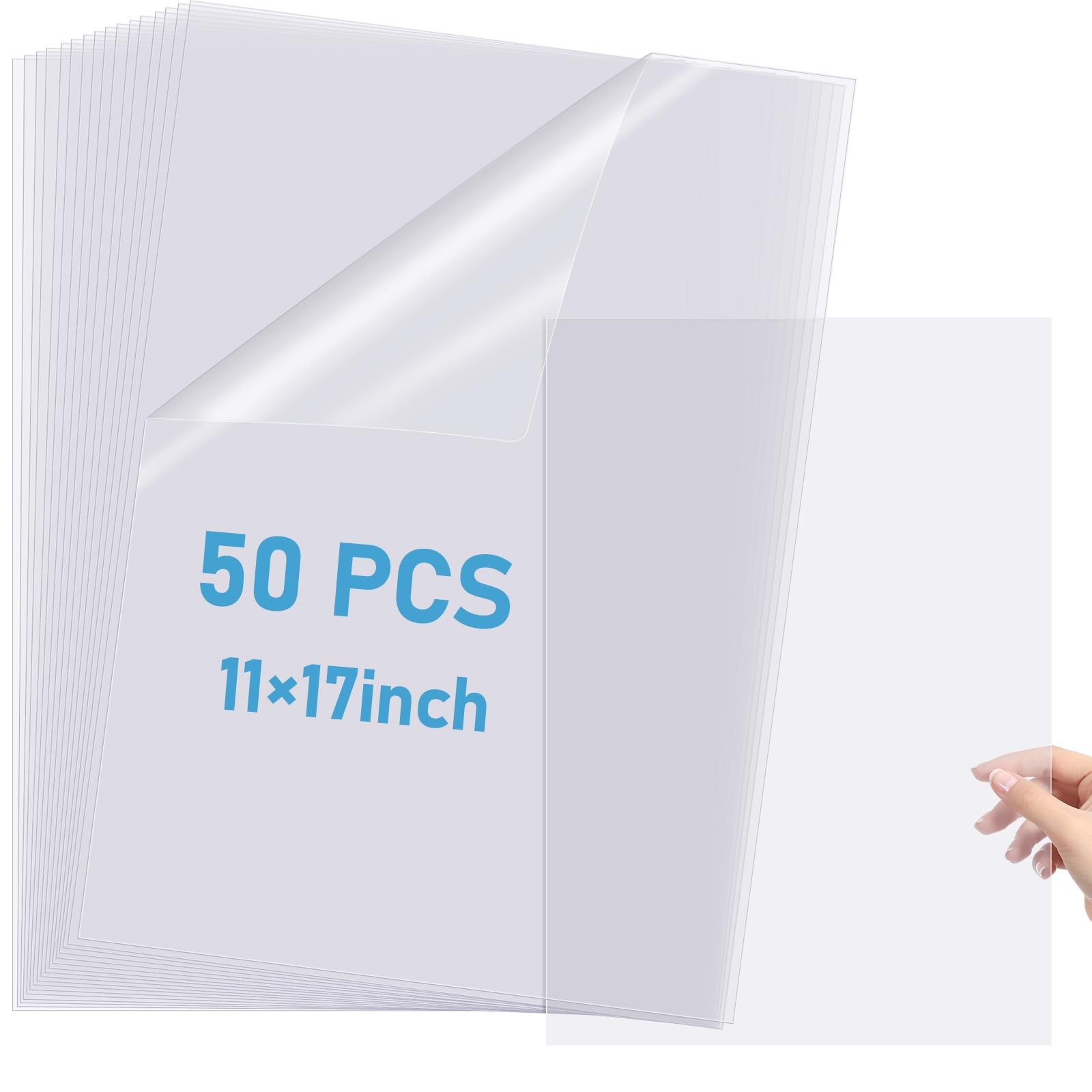 50 PCS 11×17 Inch Waterproof Inkjet Transparency Film Silk Screen 5 Mil