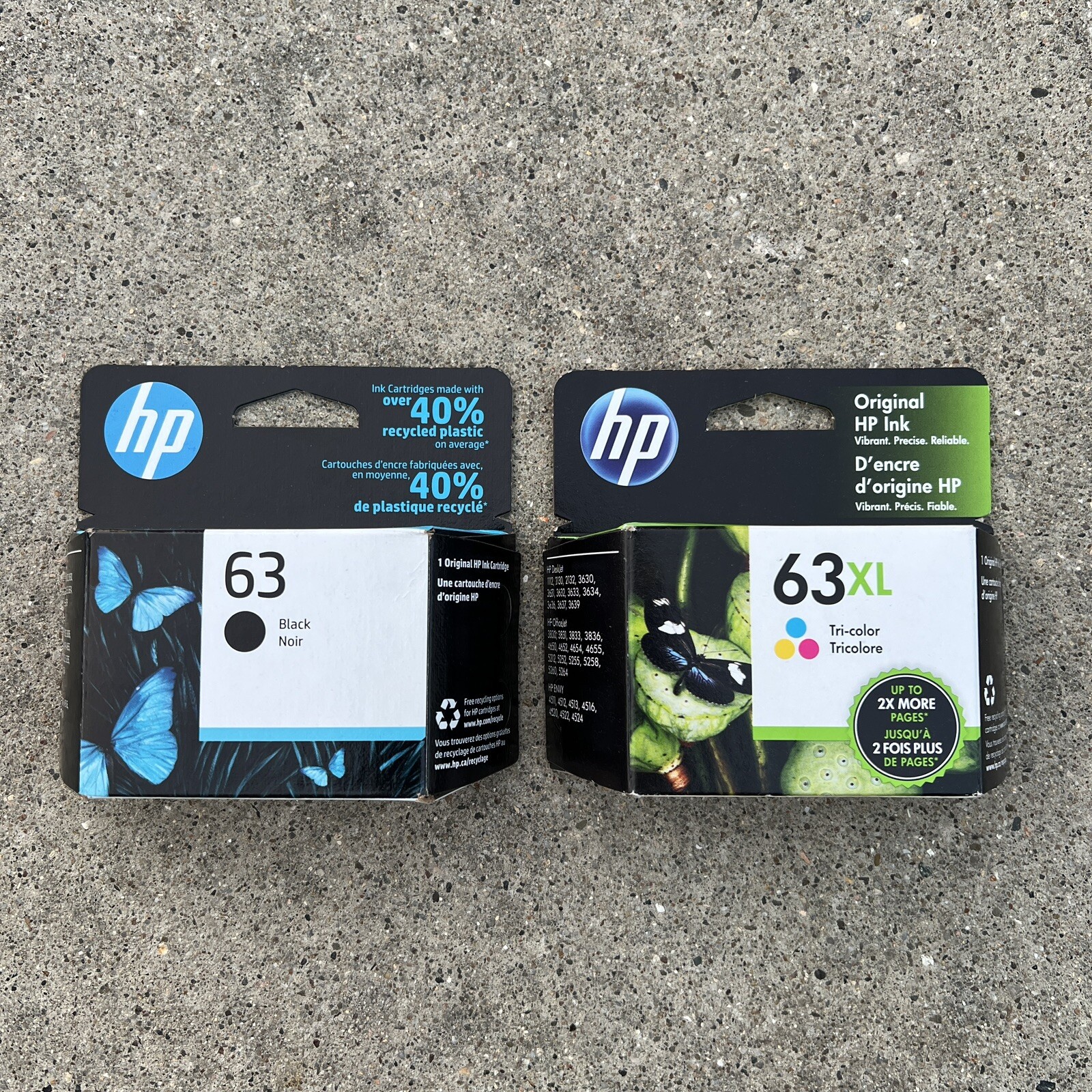 HP 63XL Tri-Color Ink Cartridge + Black