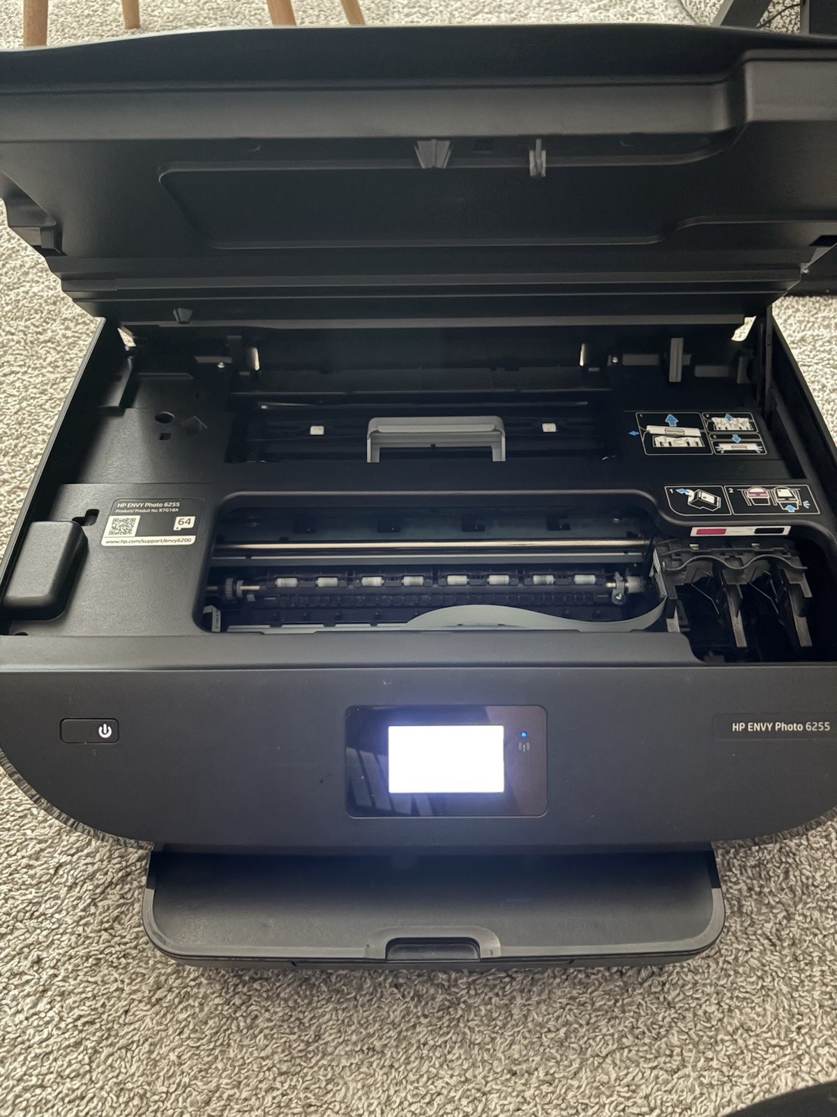 HP Envy Photo 6255 Printer Color Inkjet All-in-One NO INK Scan Copy Photo Wifi
