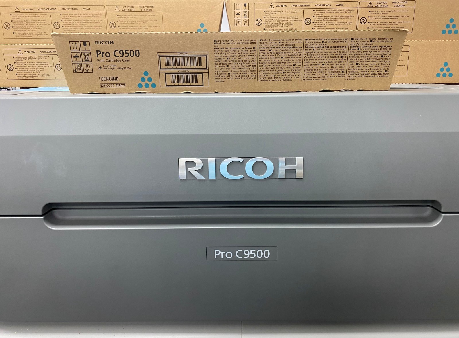 New, Unopened, Genuine Ricoh C9500 Cyan Toner 828670