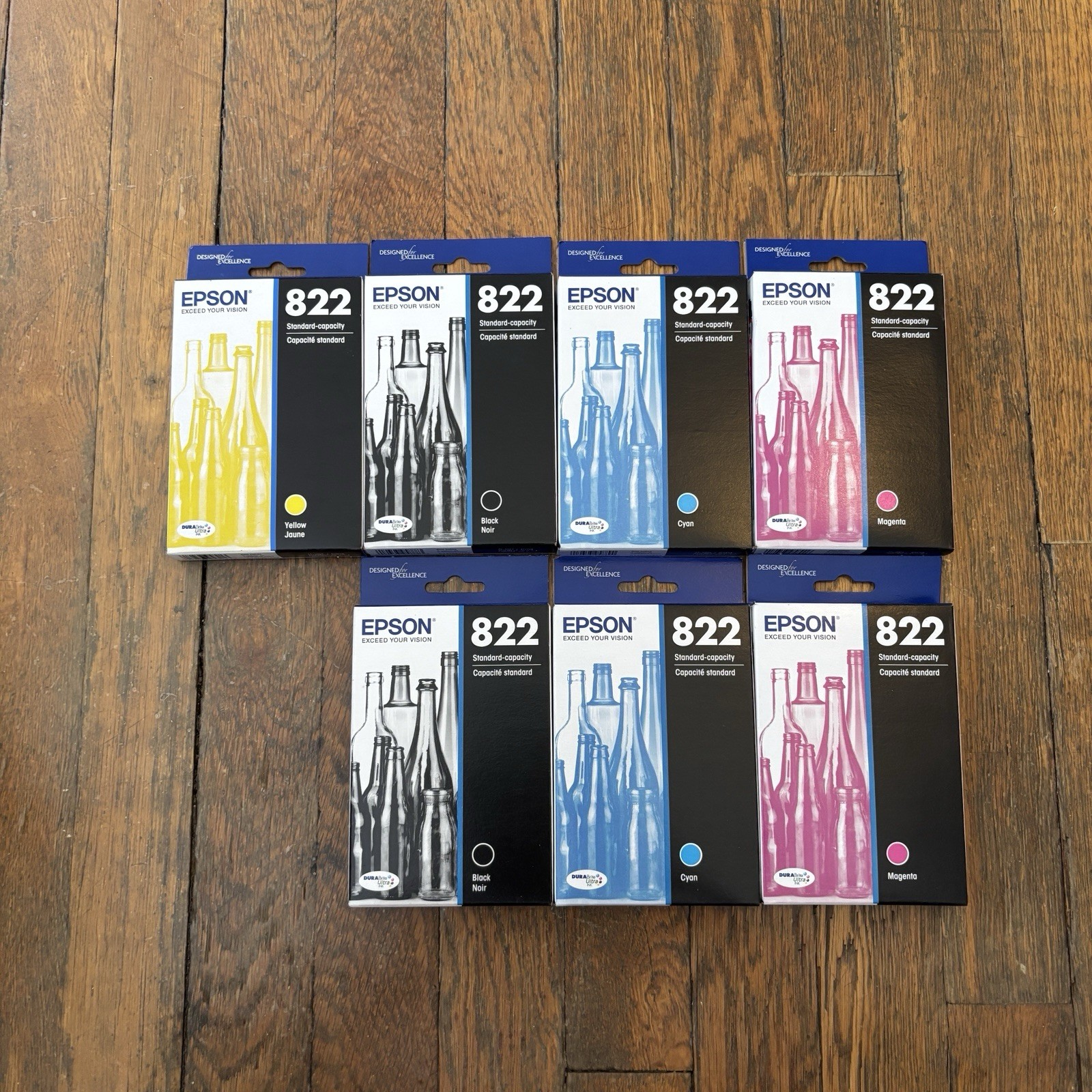 Epson 822 Standard-Capacity Ink Cartridges 2x Black, 2x Cyan, 2x Magenta, Yellow