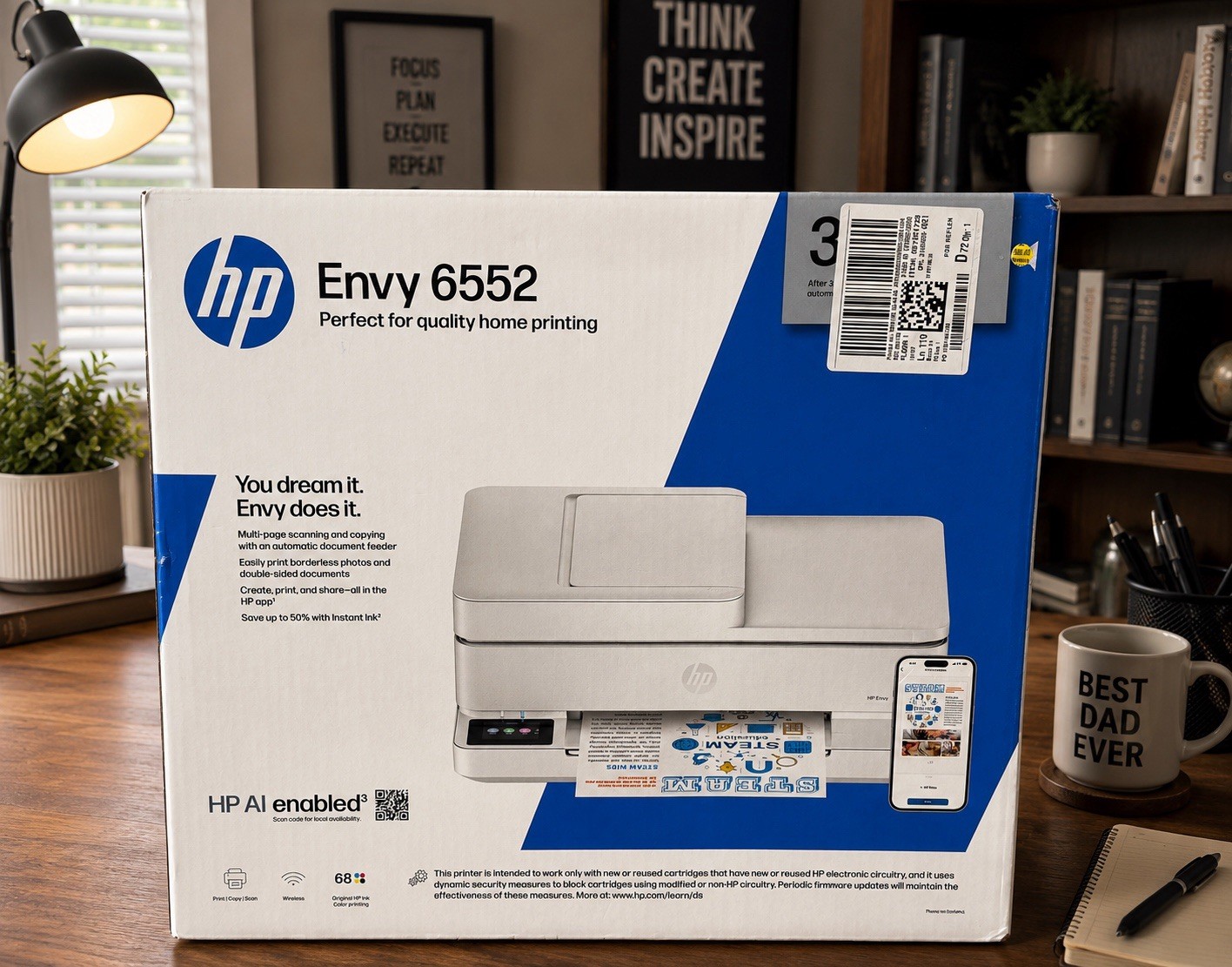 HP Envy 6552 Wireless All-in-One Color Photo Inkjet Printer,Scanner,Copier – NEW
