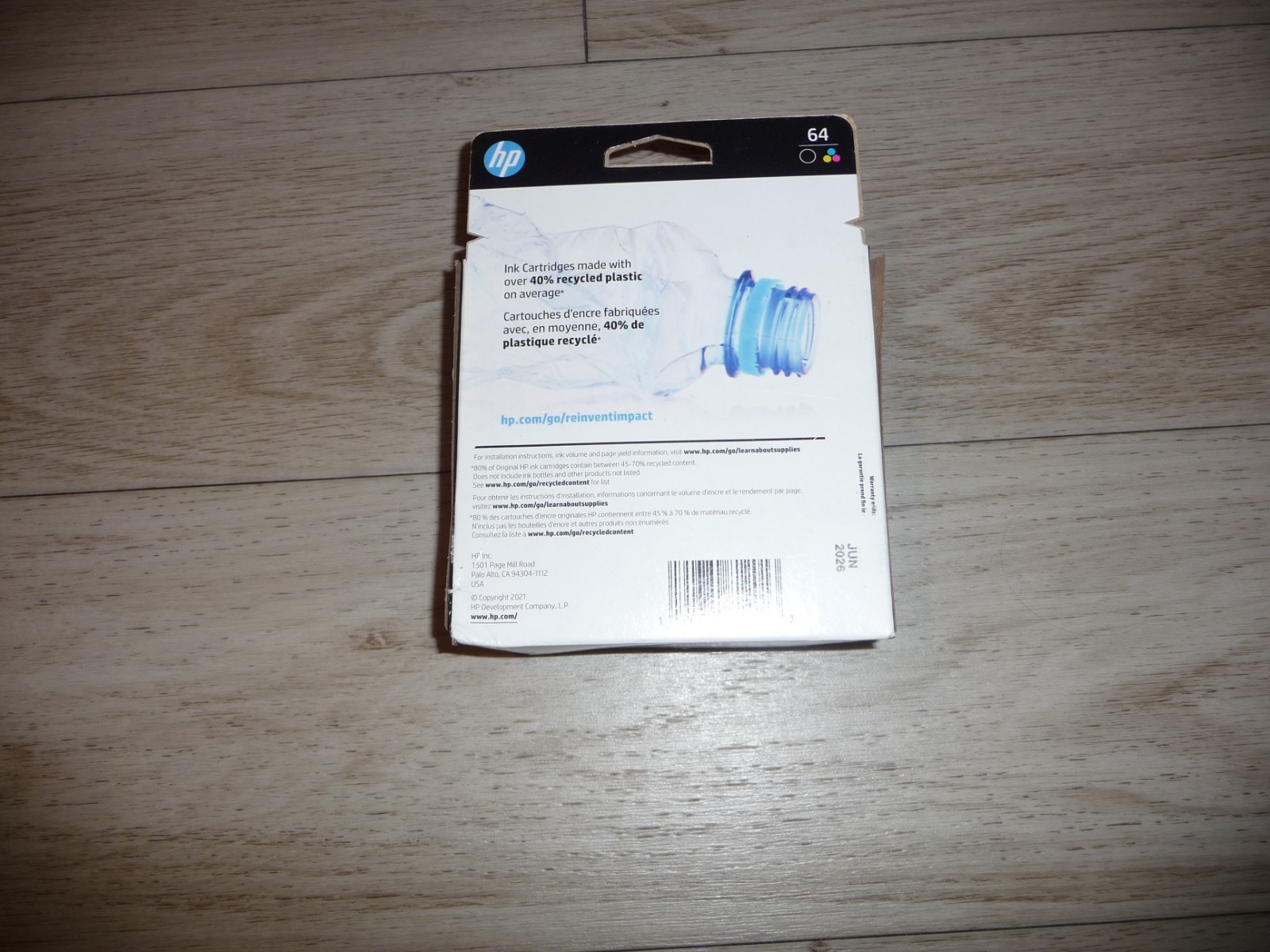 Genuine Brand New HP 64 Black & Tri Color Ink Cartridge 2 Pack EXP 06/2026