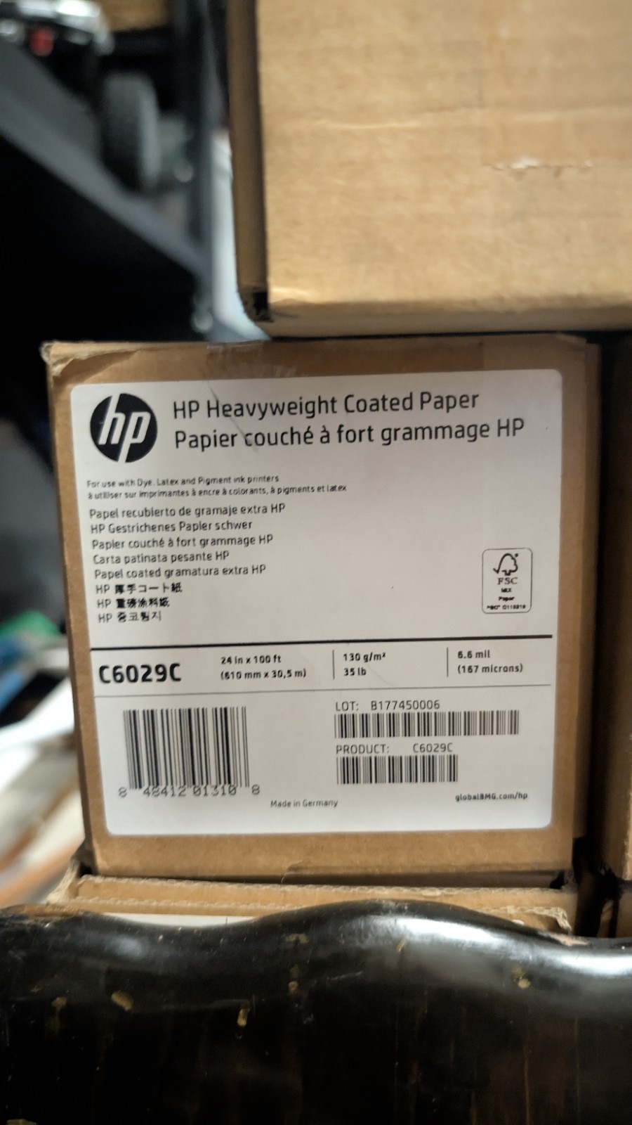HP Heavyweight Coated Paper 24″x100ft White C6029C Brand New – 20 available