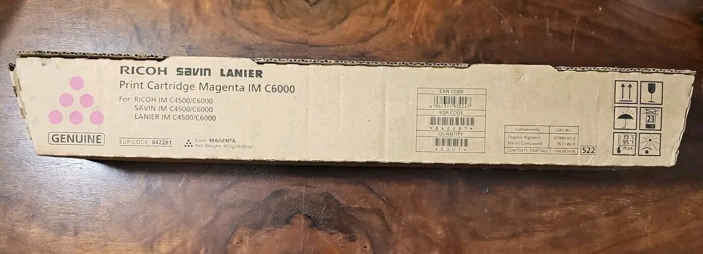 Genuine Ricoh IM C6000 Magenta Toner Cartridge (IM C4500/C6000) EDP 842281
