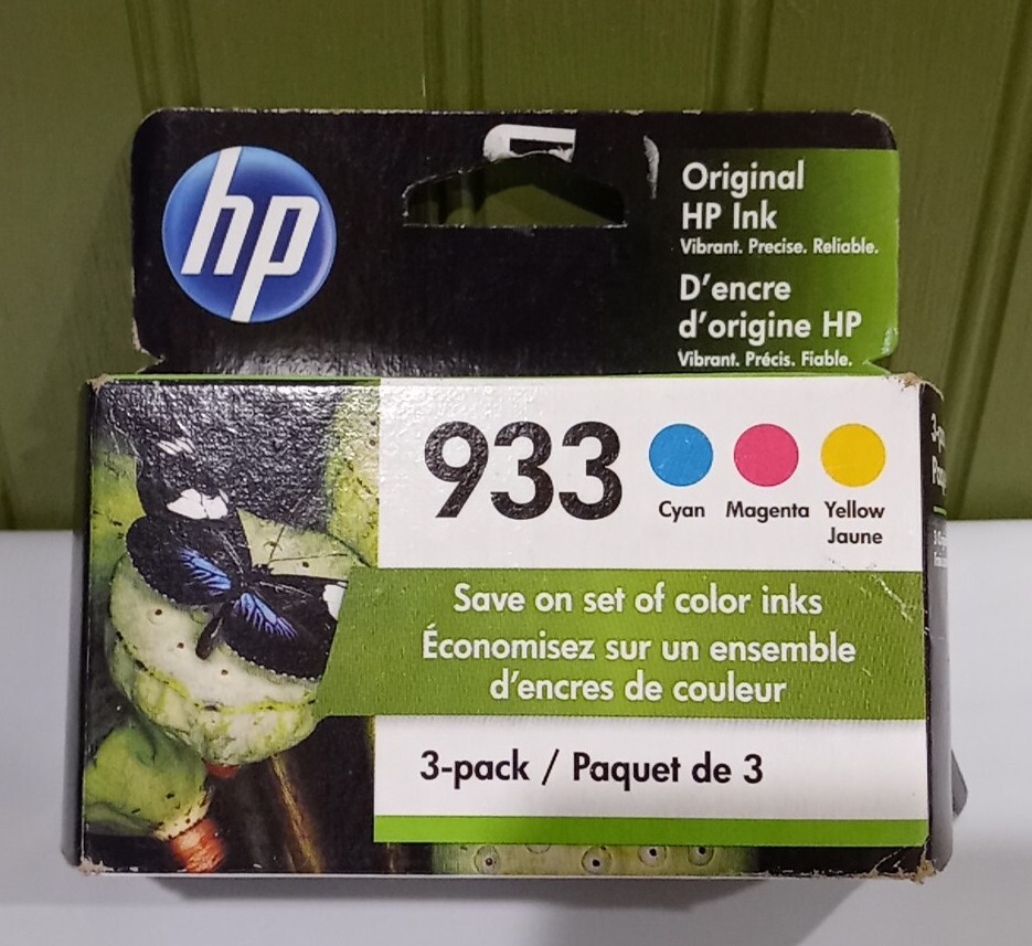 Genuine 933 – 3 Pack Color Ink Cartridges (Cyan/Magenta/Yellow) – 04/2023