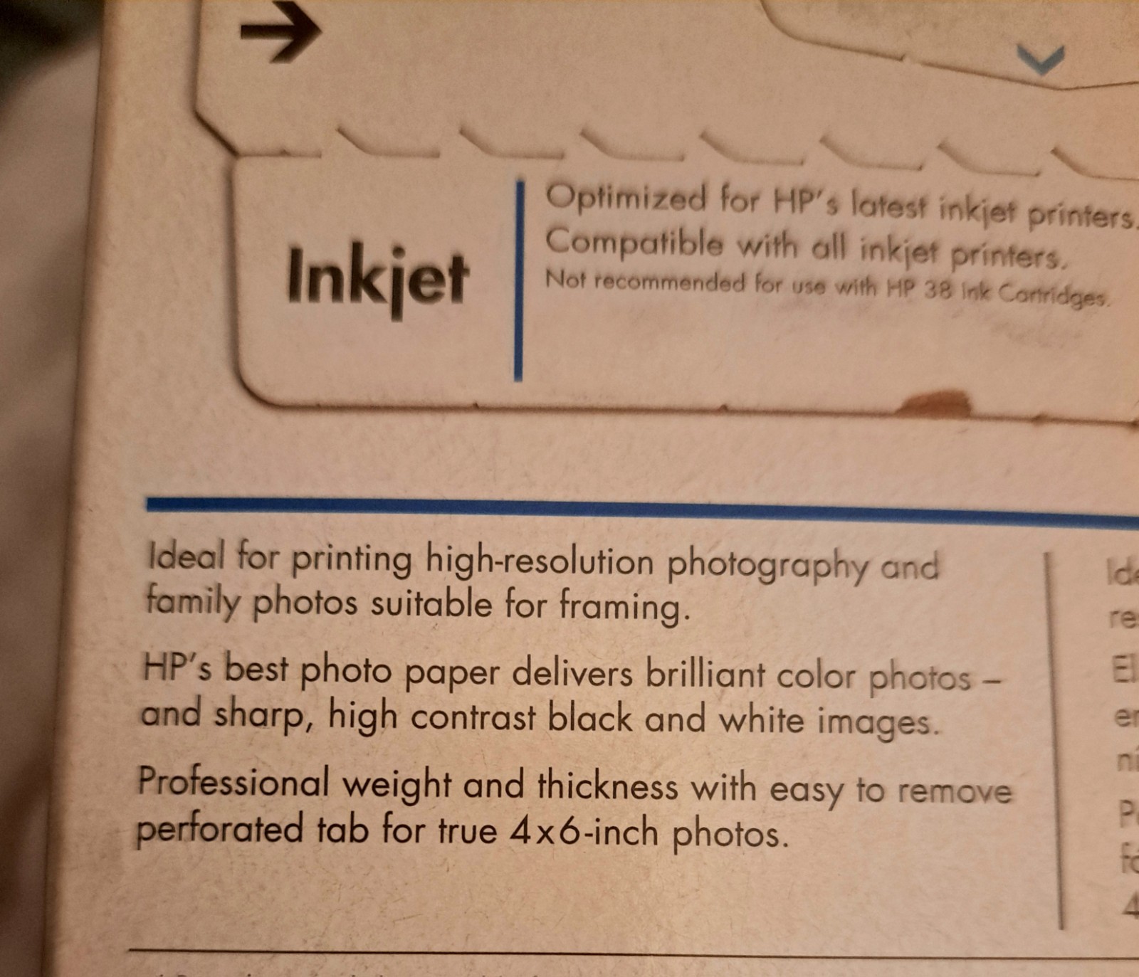 PREMIUM PLUS HP Photo Paper 11.5mil 4×6 INKJET 100 sheets Soft Gloss NEW In Box