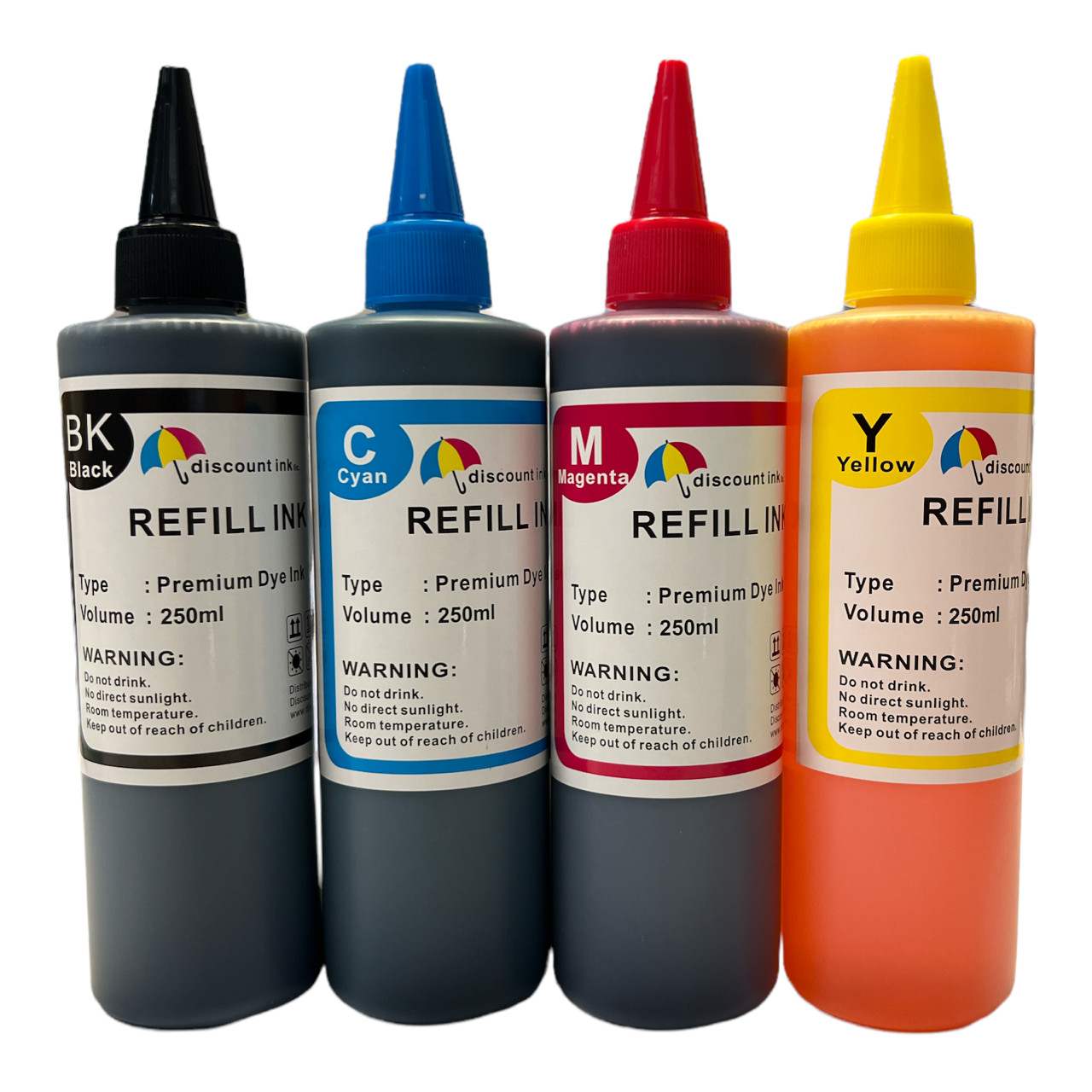 4x250ml Premium Refill ink kit for HP Canon Epson Lexmark Dell Kodak printers