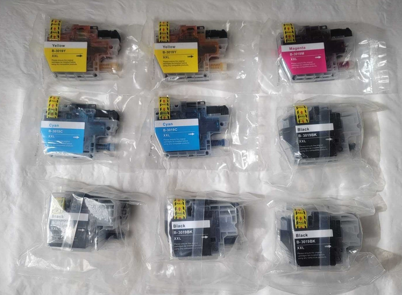 LOTS OF 9 Compatible Brother LC3019 / LC3019BK Super High Yield Inks 4B/2Y/2C/1M