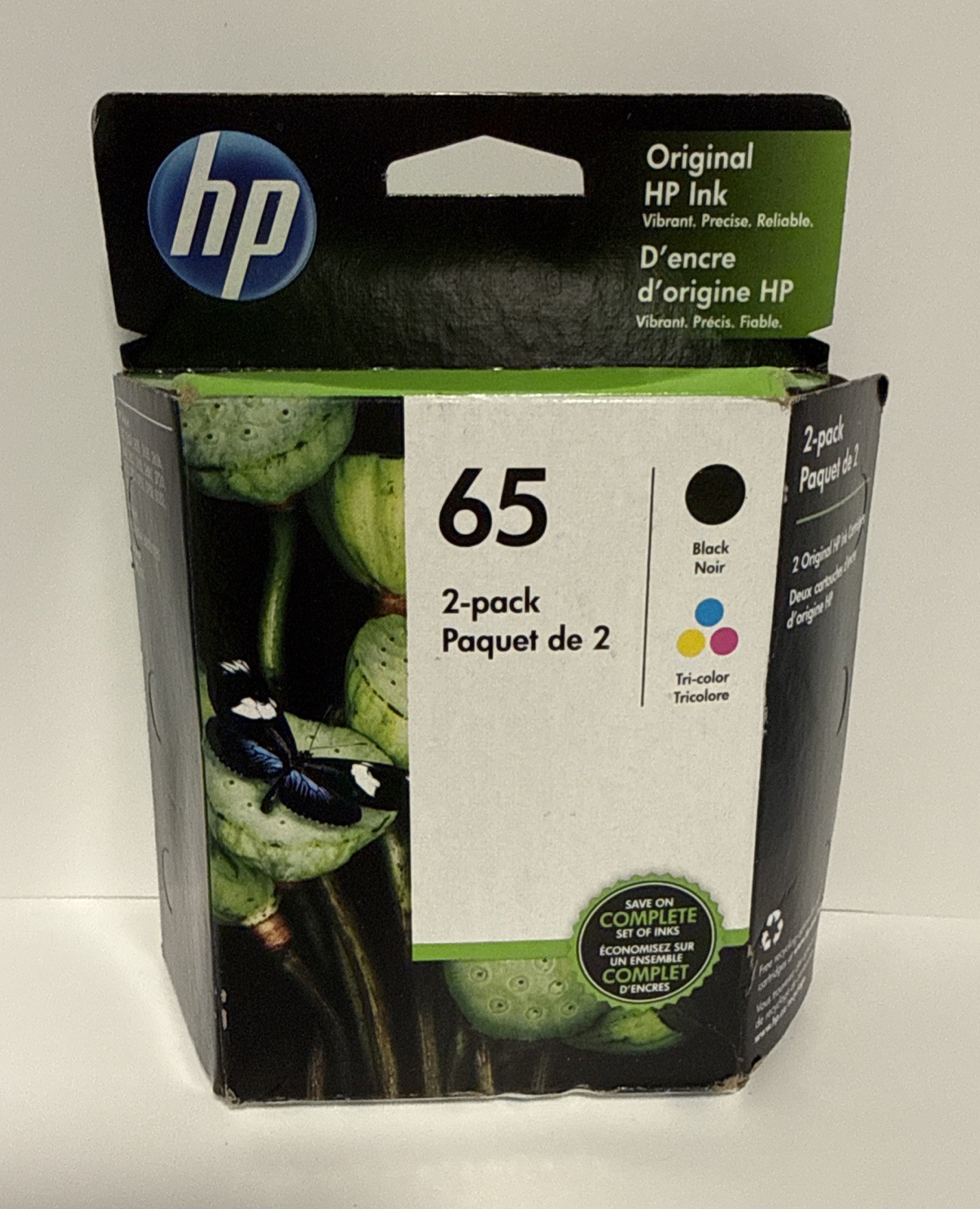 HP 65 Black & Tri-color Ink Cartridges 2-Pack T0A36AN – Exp-2023/Read