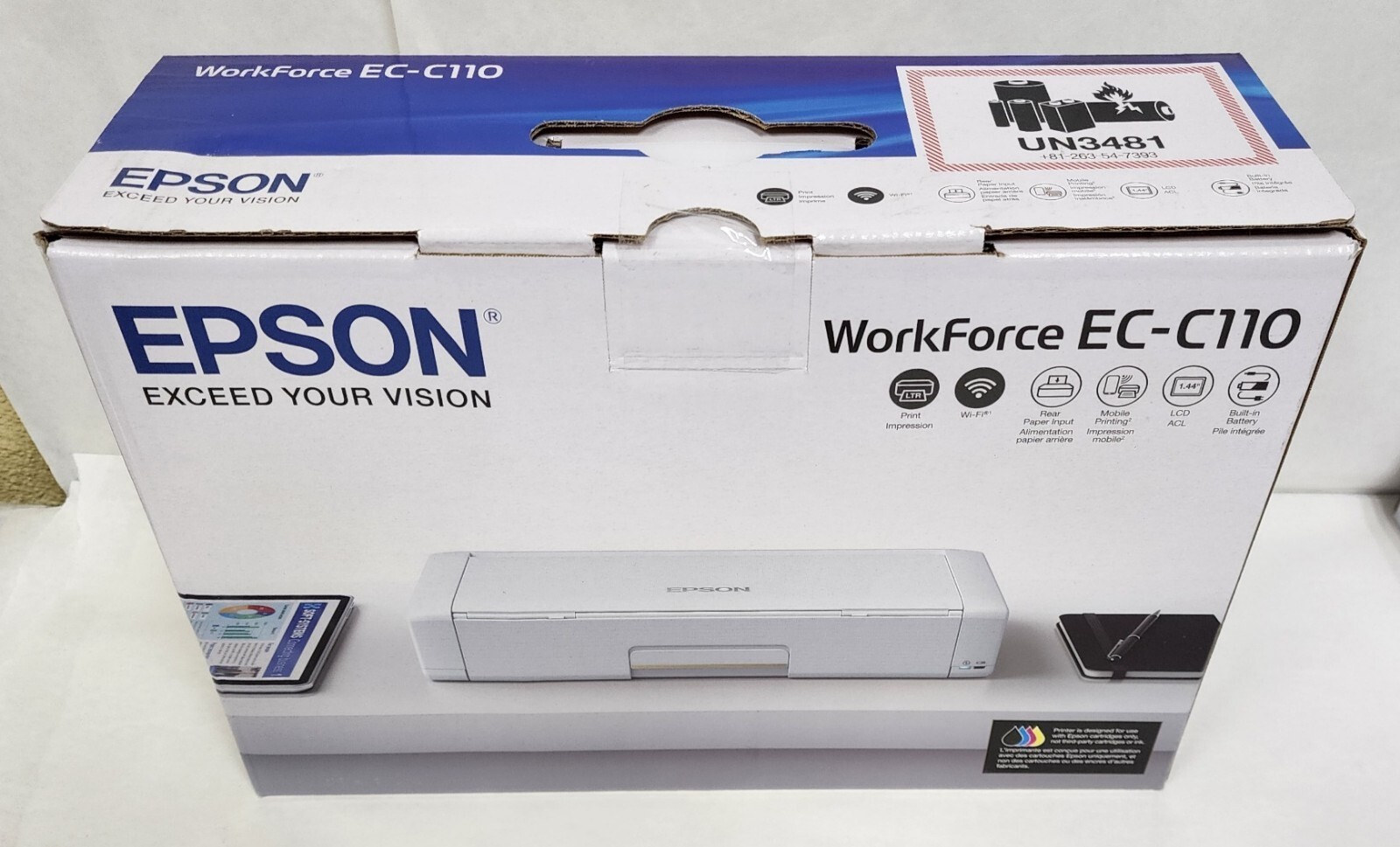 Epson WorkForce EC-C110 Mobile Inkjet Printer C11CH25202 BRAND NEW