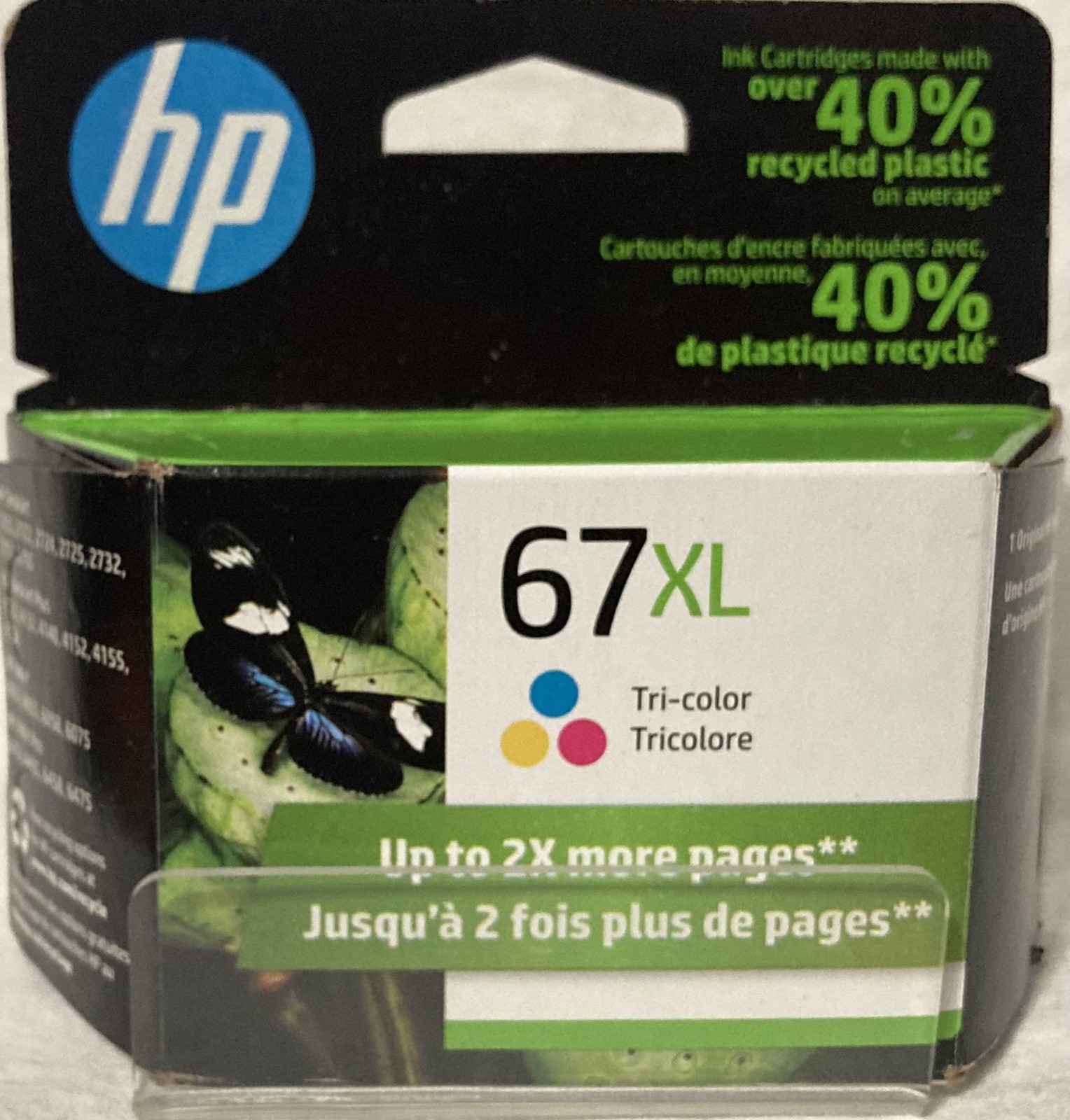 HP 67XL 3YM58AN High Yield Tri Color Ink Cartridge New in Box EXP Feb 2023