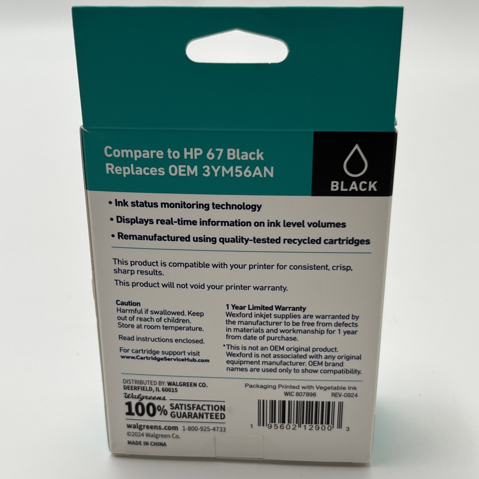 WEXFORD Inkjet Cartridge, Replaces HP 67, Black -Pack of 2 Ink Cartridges