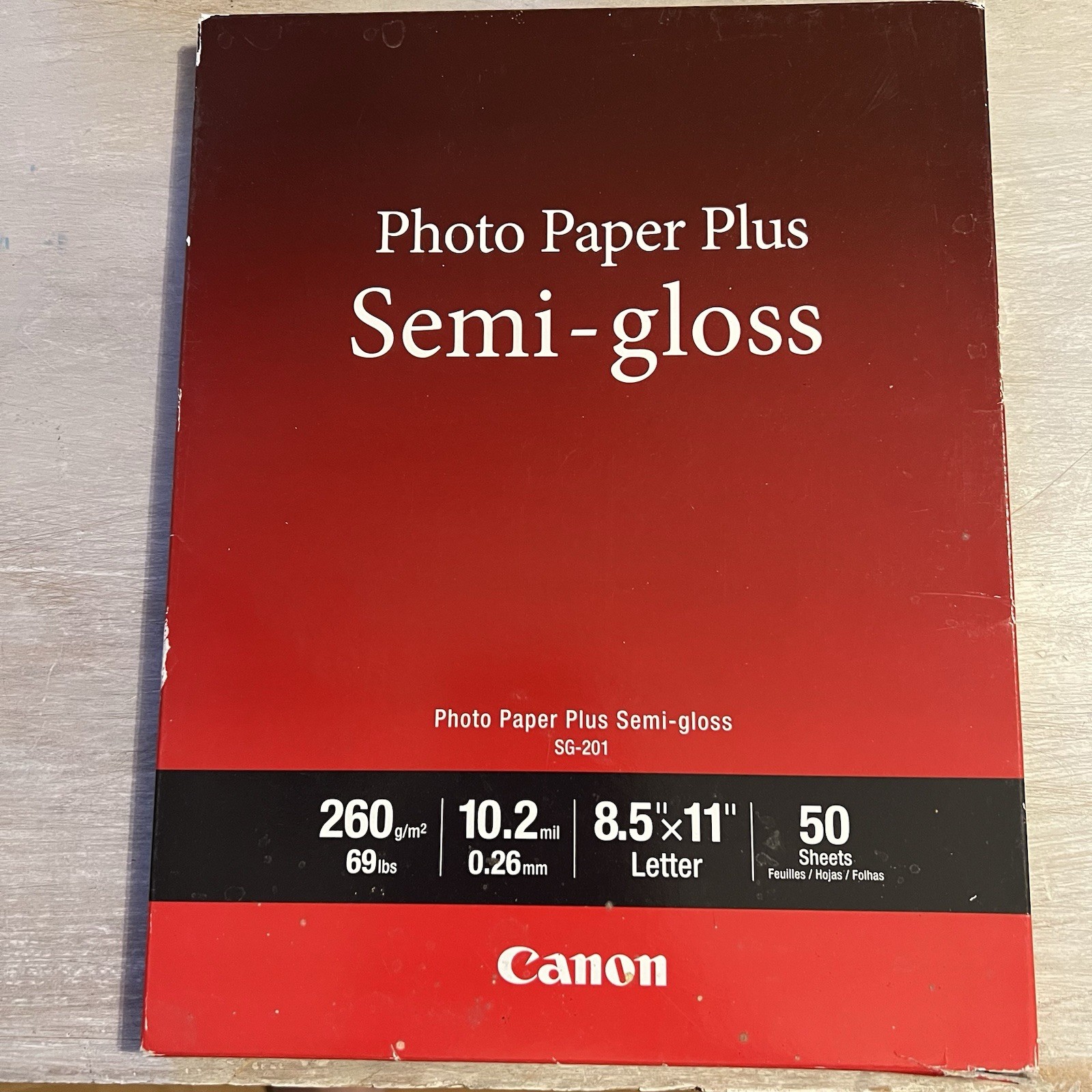 NIB-Canon Photo Paper Plus Semi-gloss SG-201 8″×10″ 50 Sheets NEW