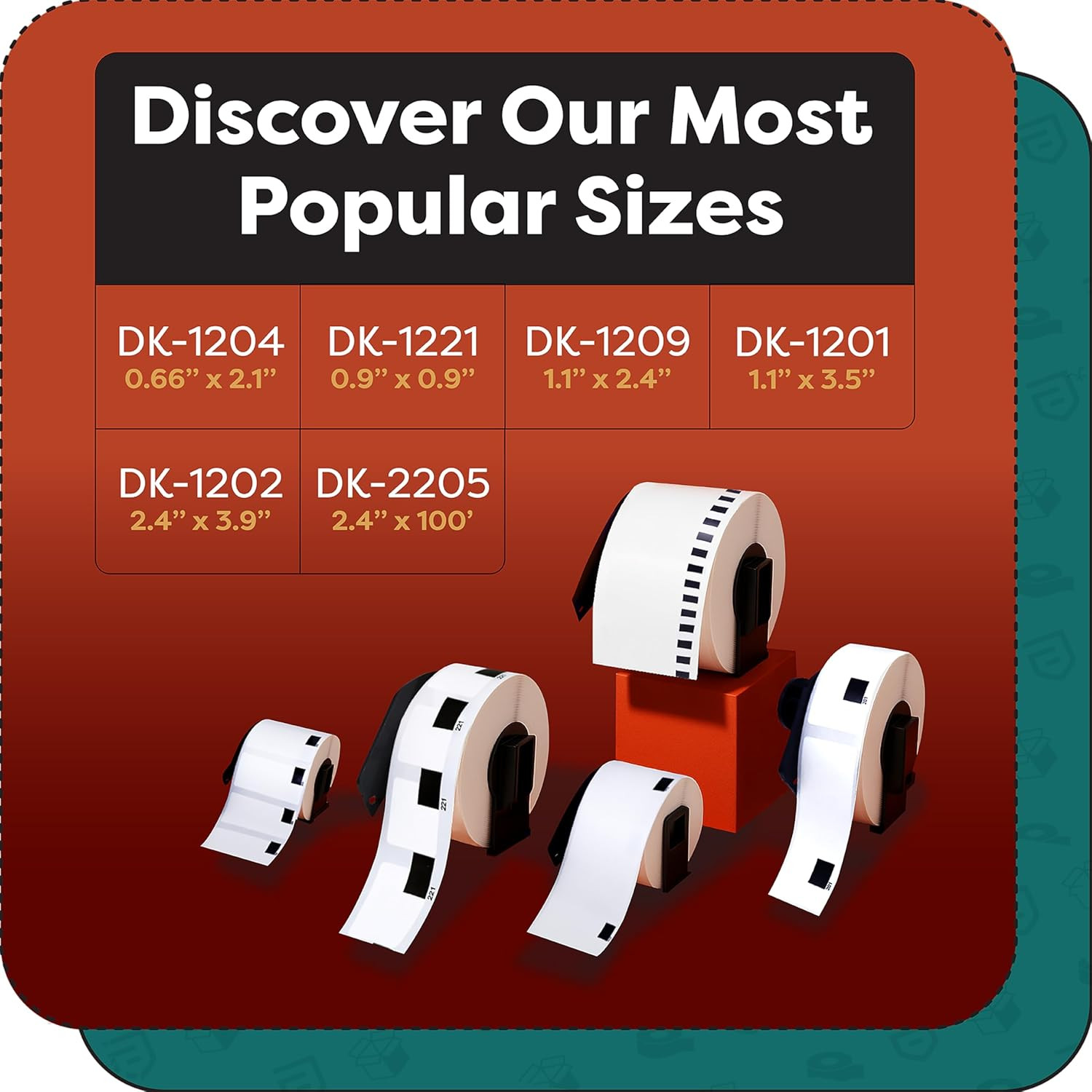 – Replacement for Brother DK-1209 (12 Rolls, 9600 Total) 1.1″ X 2.4″ Direct Ther
