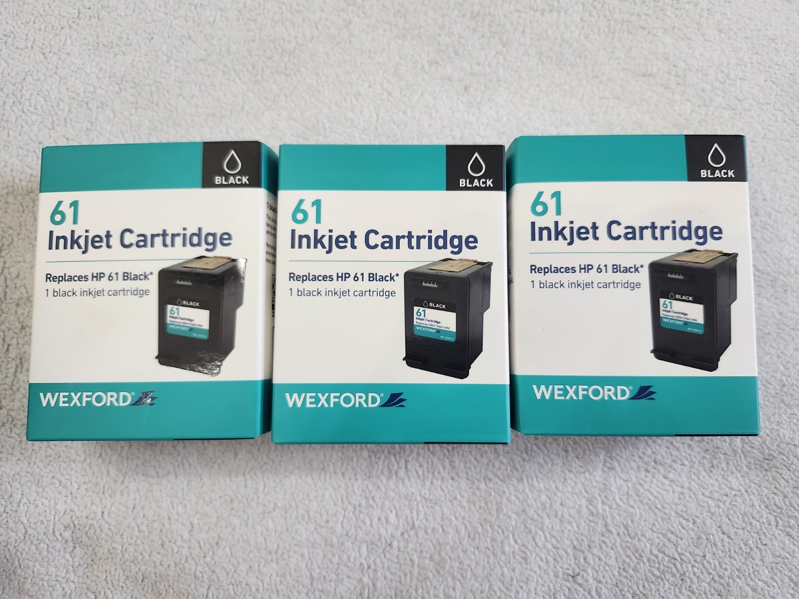 (3) Wexford 61 Ink Cartridge Black NEW Inks Lot
